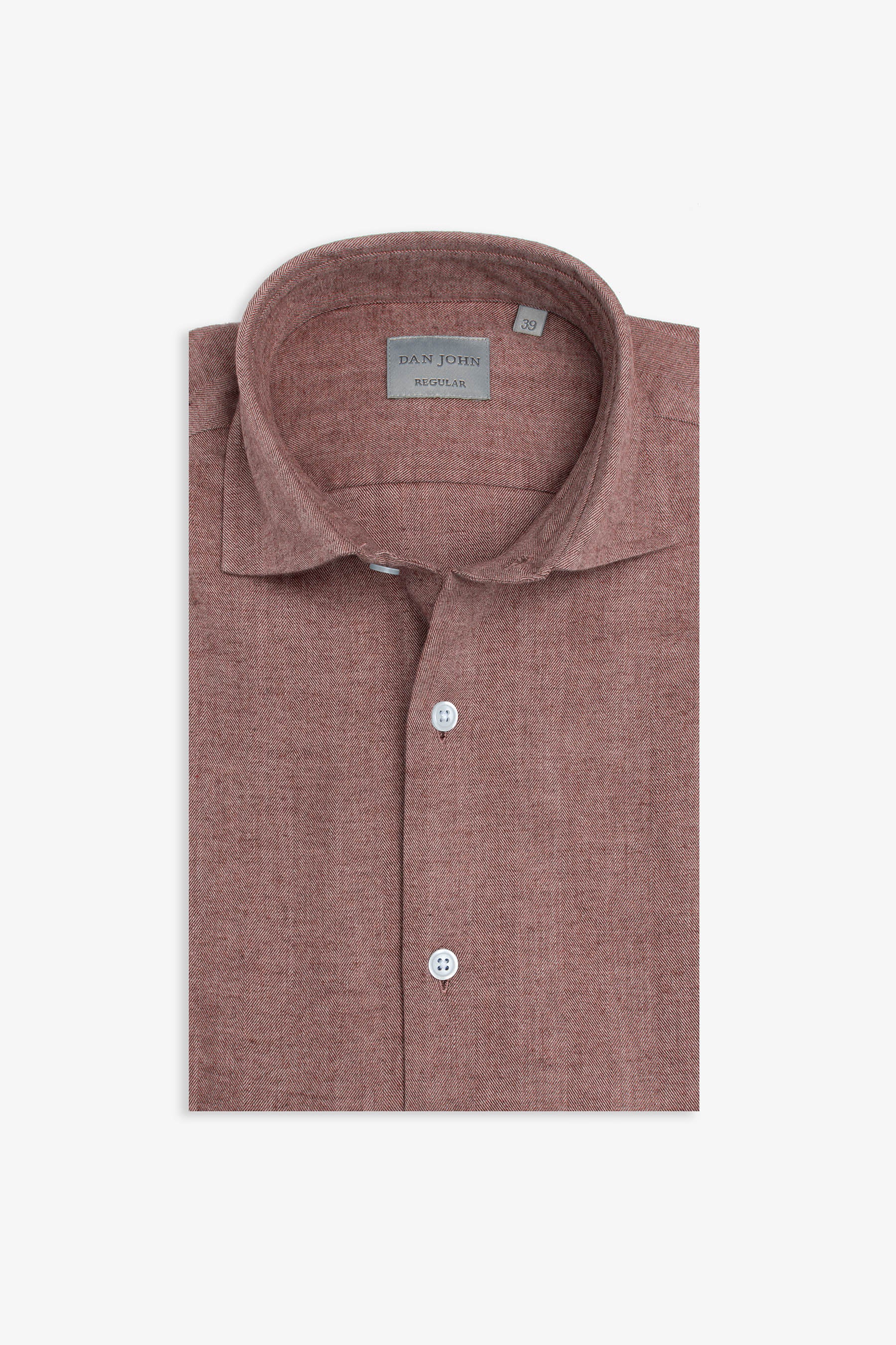 Camicia in flanella spigata coccio-Dan John