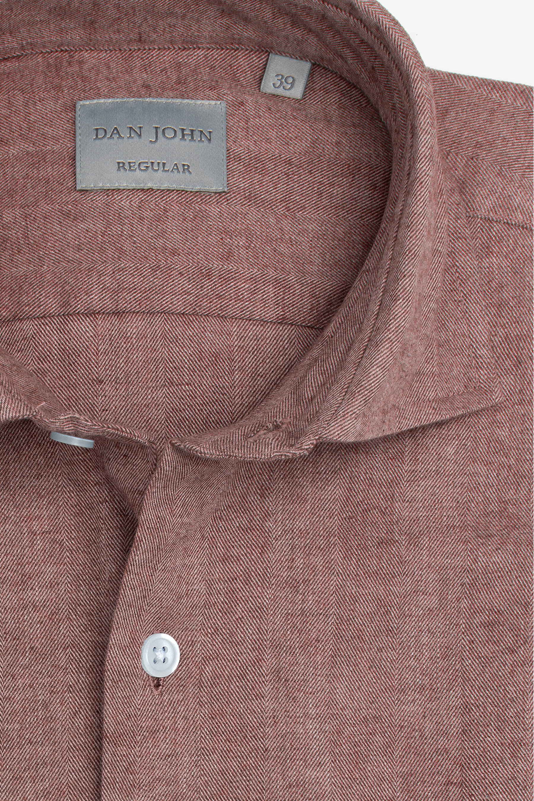Camicia in flanella spigata coccio-Dan John