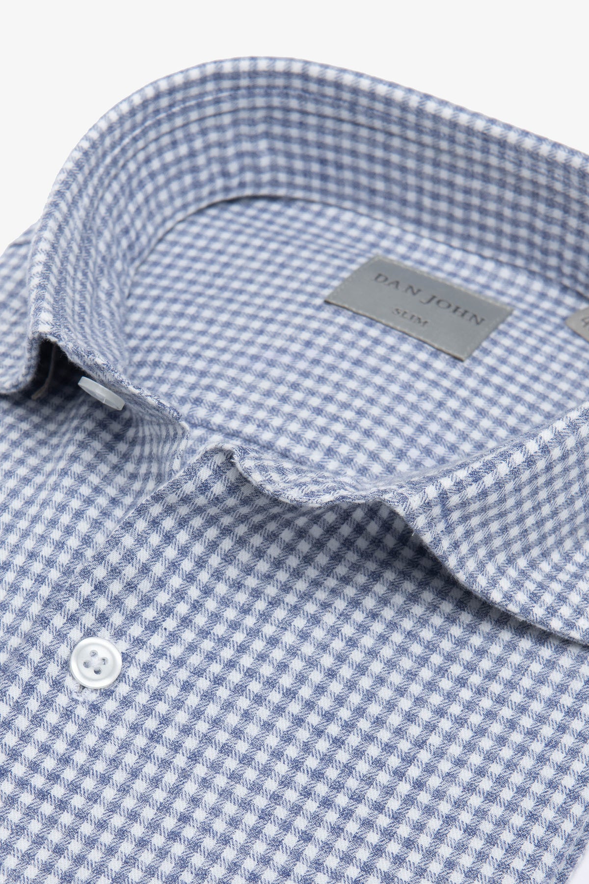 Camicia in flanella check celeste-Dan John