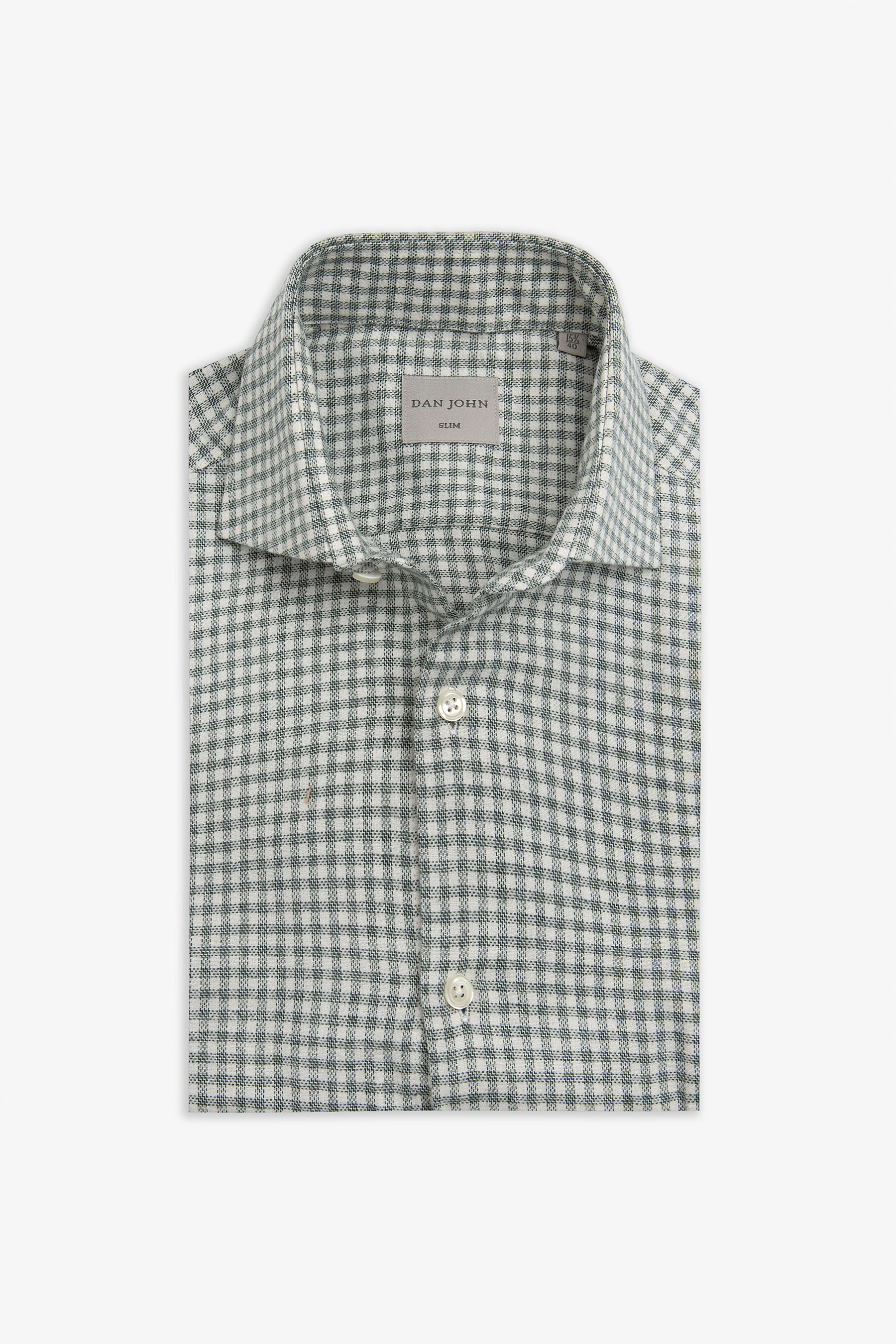 Camicia in flanella vichy salvia-Dan John