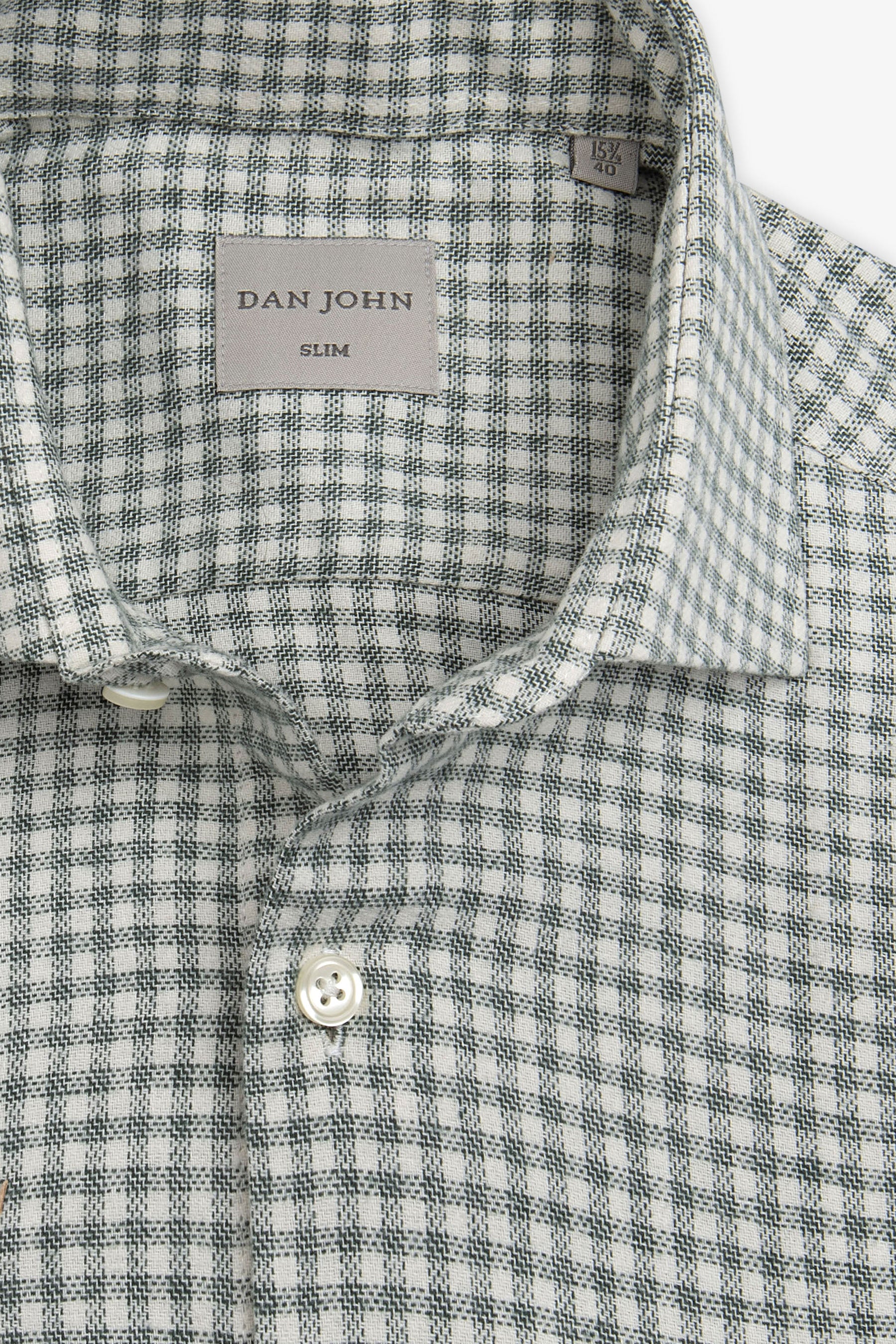Camicia in flanella vichy salvia-Dan John
