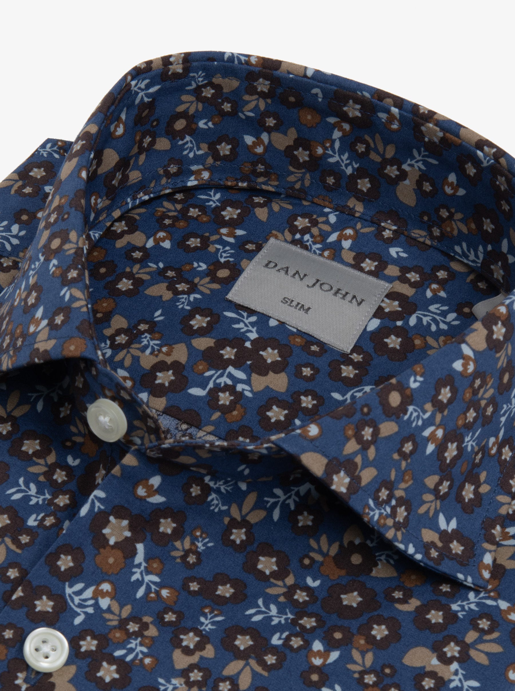 Camicia stampa fiori avion slim-Dan John
