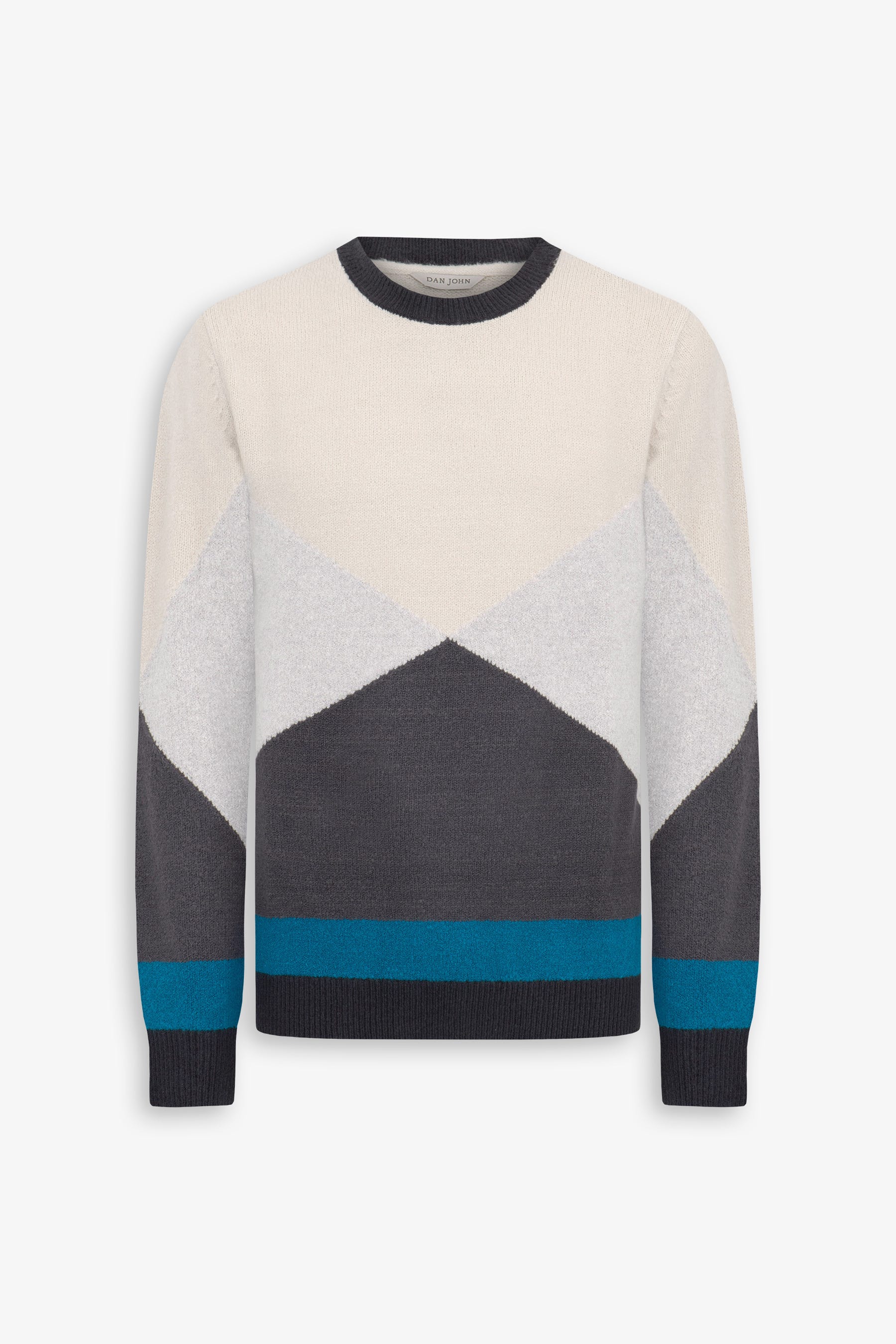 Maglia girocollo block color petrolio-Dan John