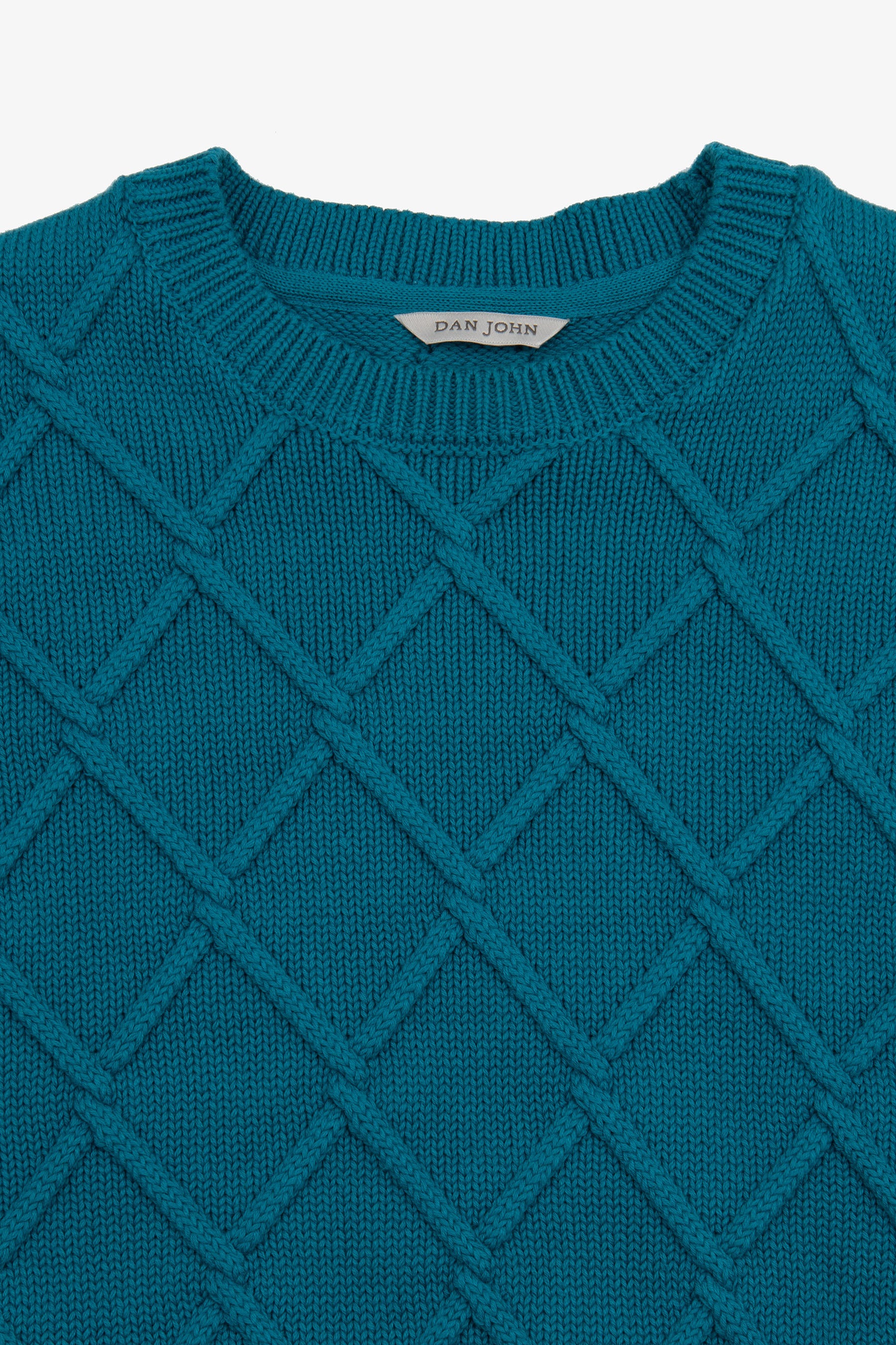 Maglia girocollo fantasia 3D petrolio-Dan John