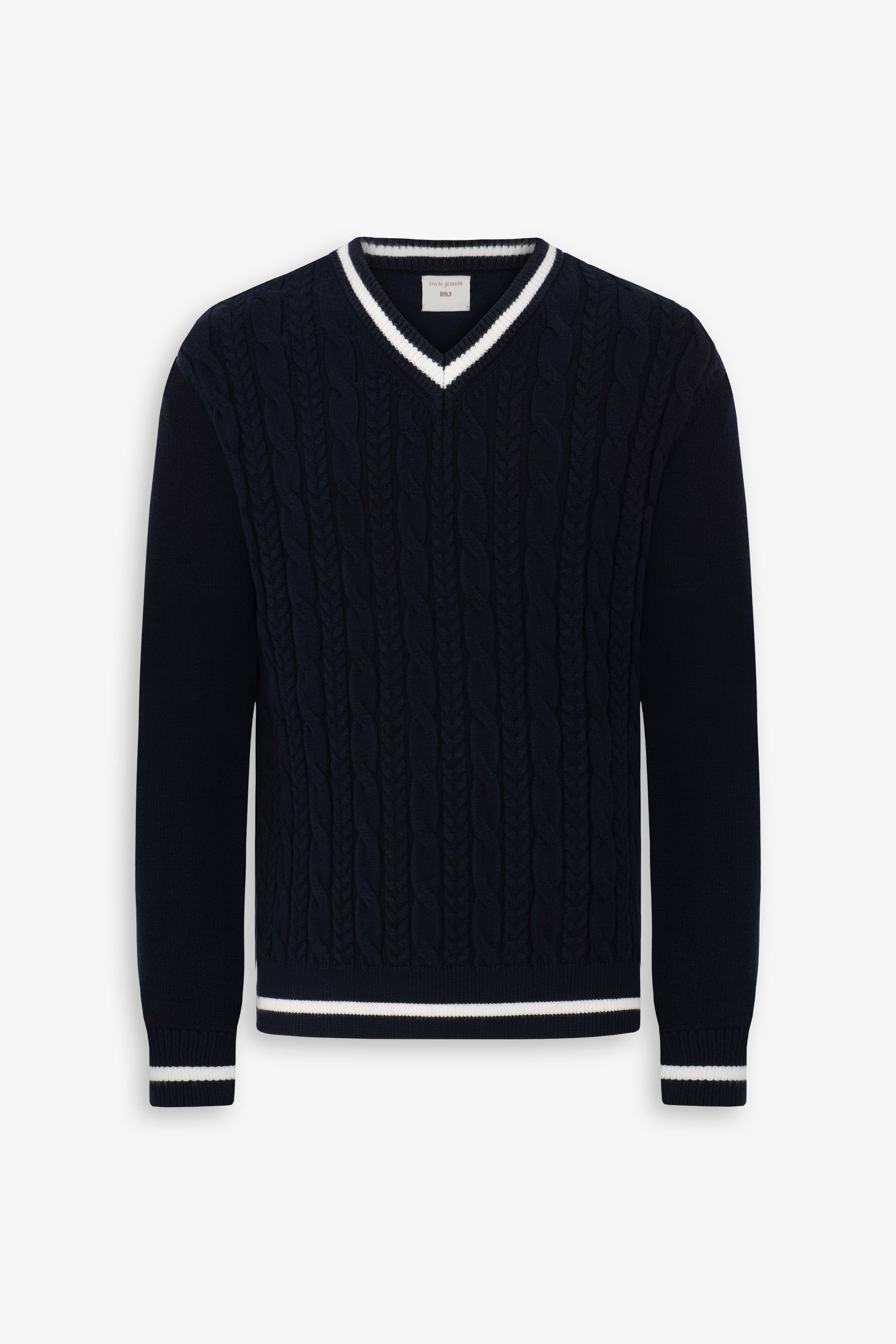 Maglia scollo a V college DNJ blu-Dan John