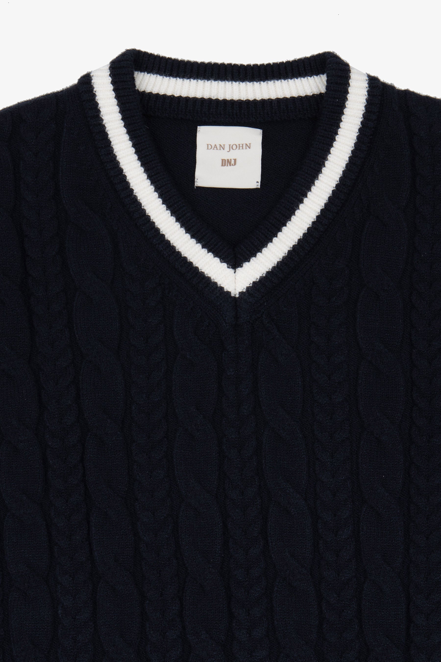 Maglia scollo a V college DNJ blu-Dan John