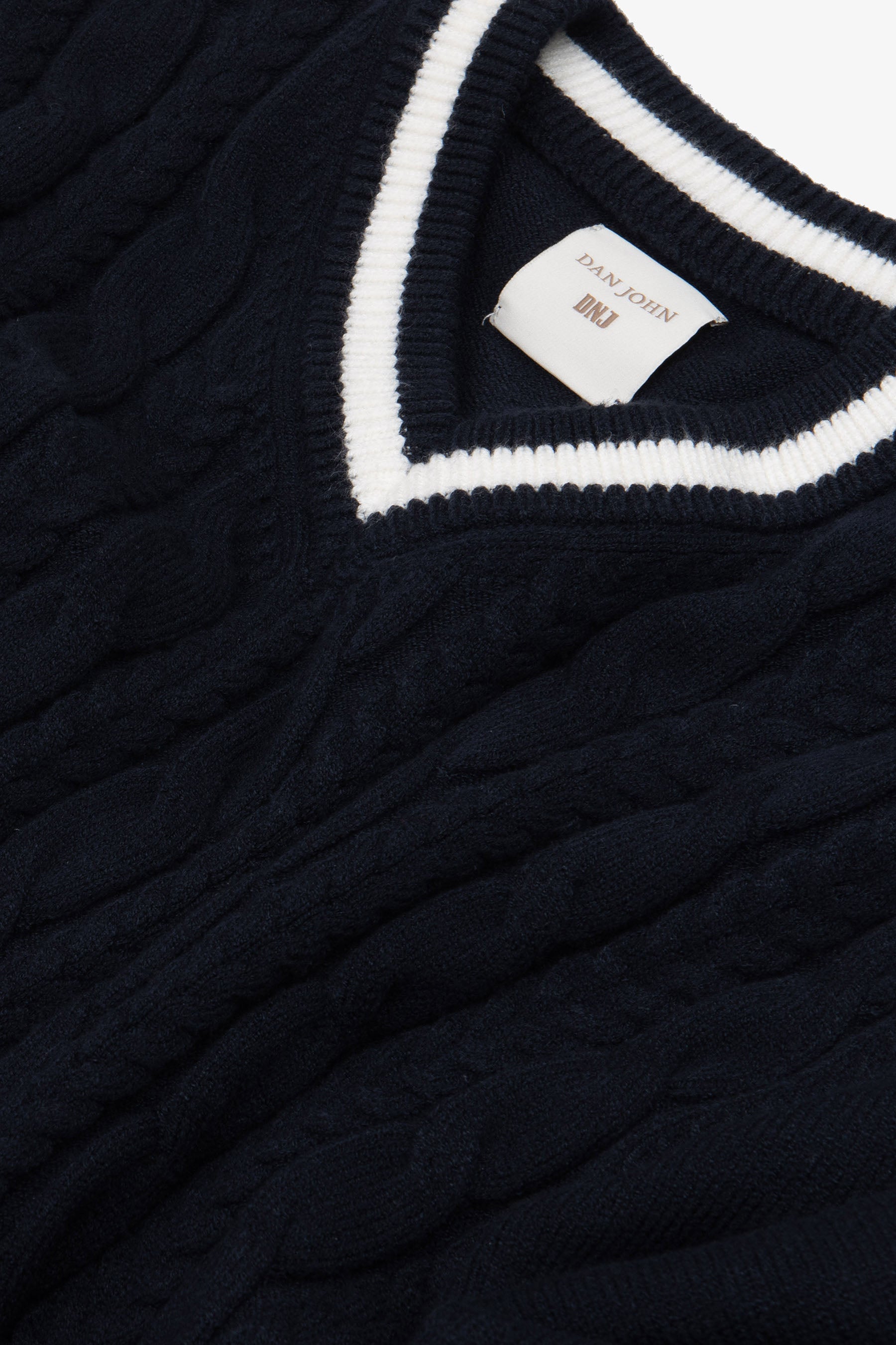 Maglia scollo a V college DNJ blu-Dan John