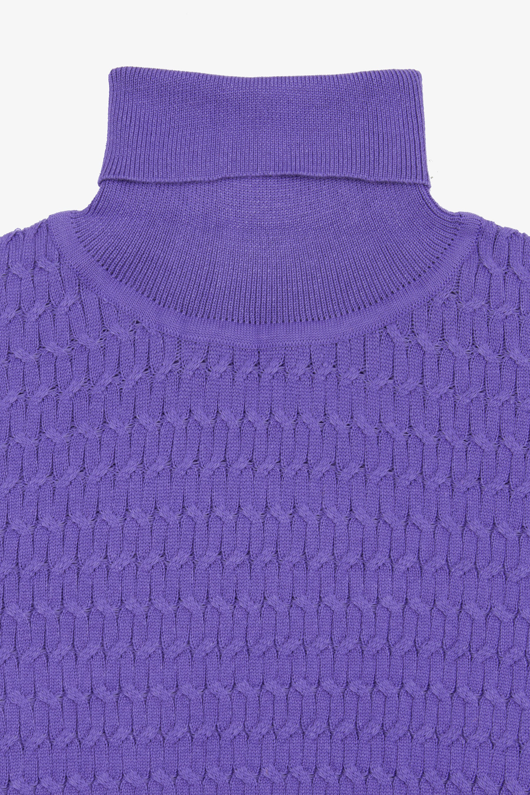 Maglia dolcevita a treccina viola-Dan John