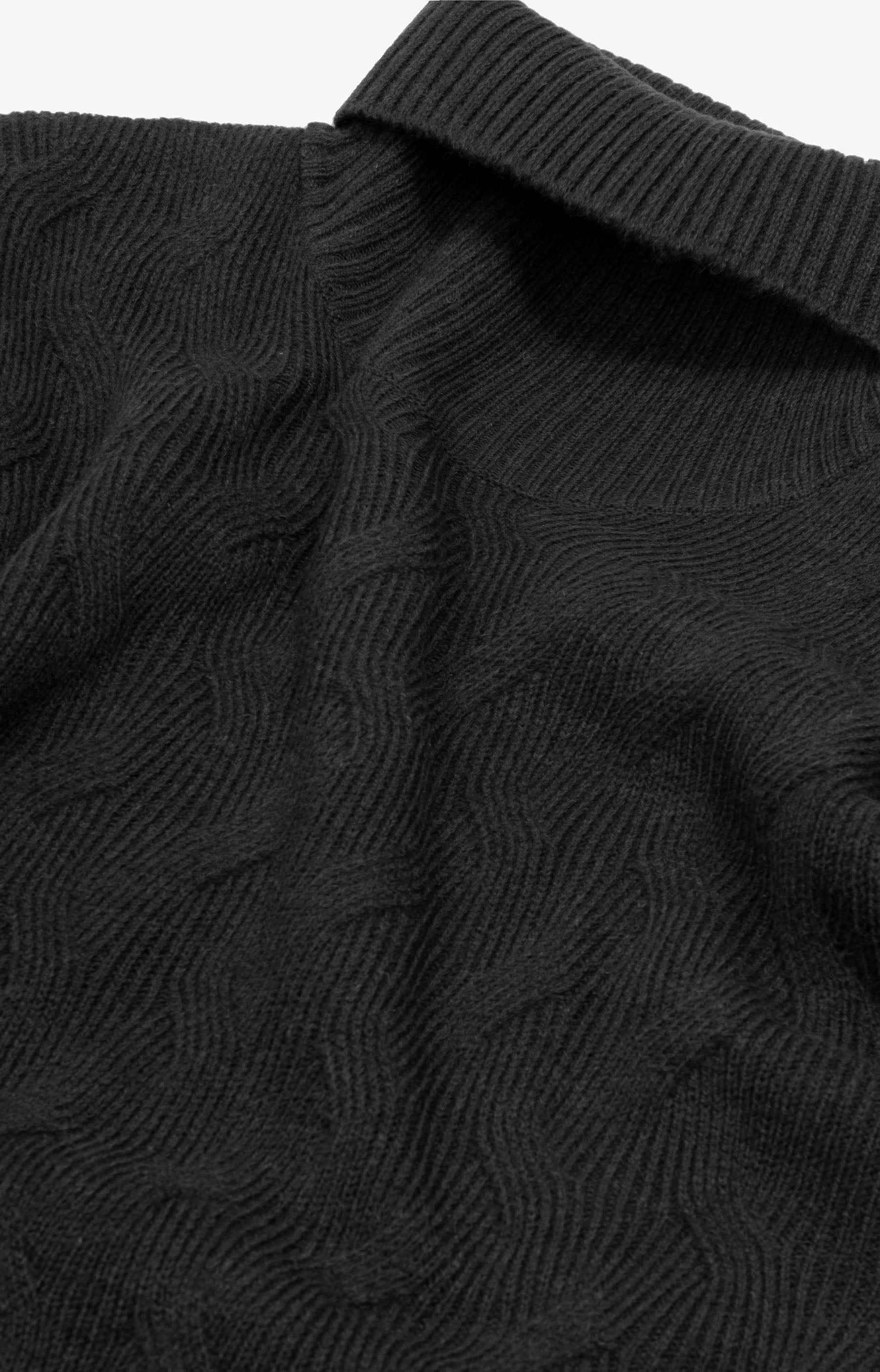 Maglia dolcevita a treccia discontinua antracite-Dan John