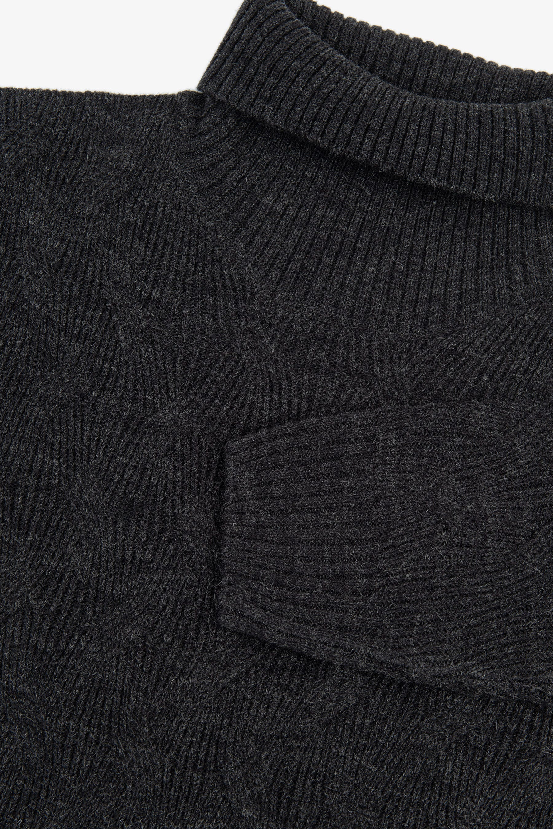Maglia dolcevita a treccia discontinua antracite-Dan John