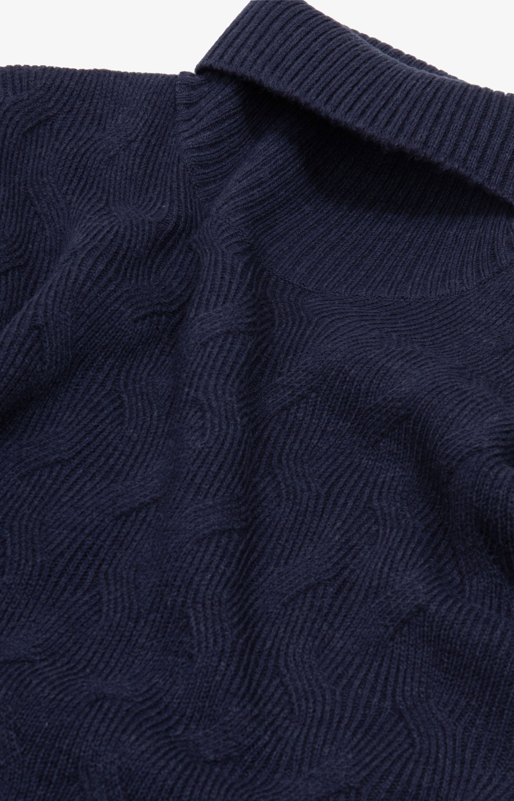 Maglia dolcevita a treccia discontinua blu-Dan John