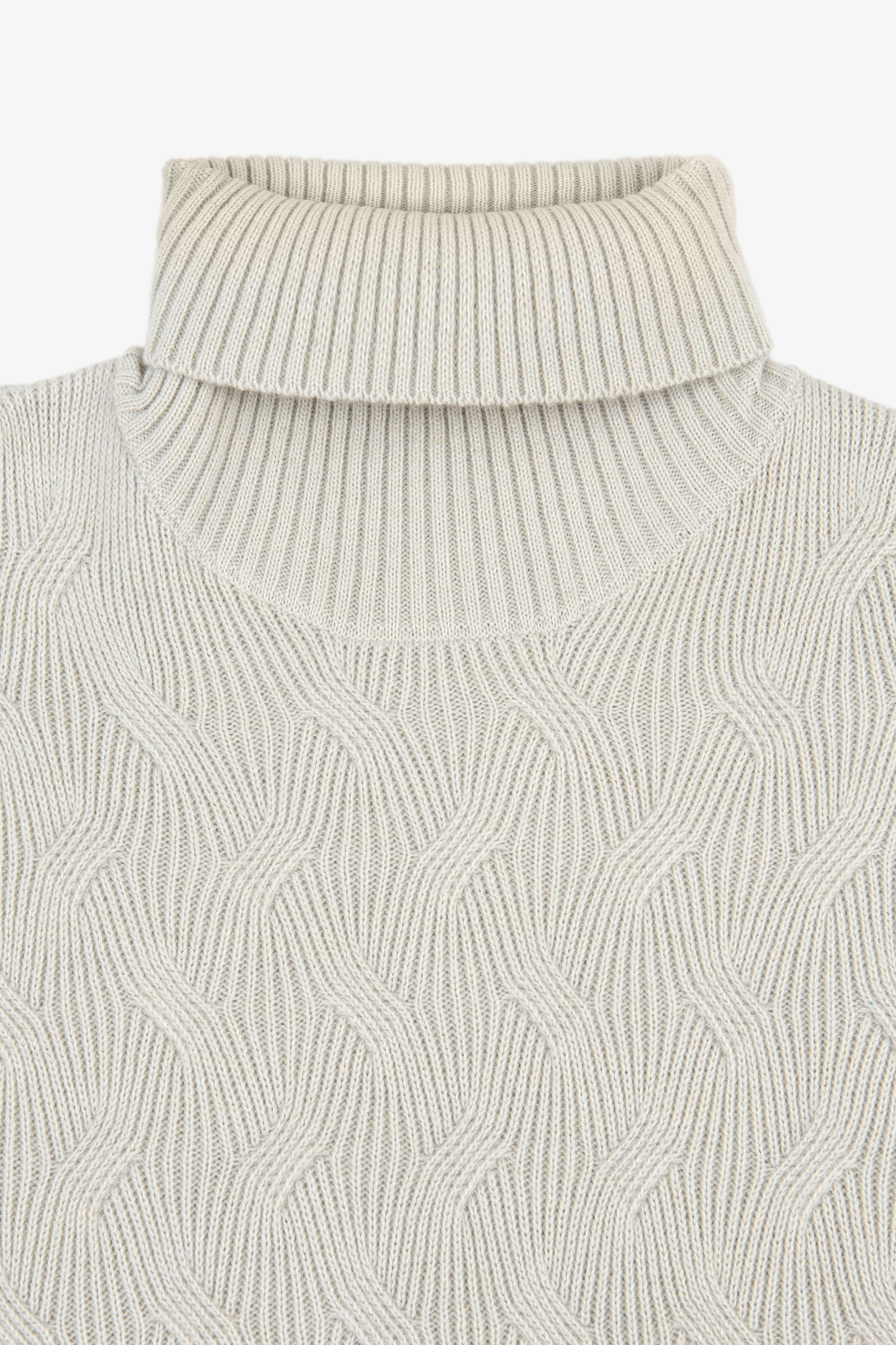Maglia dolcevita a treccia discontinua ghiaccio-Dan John