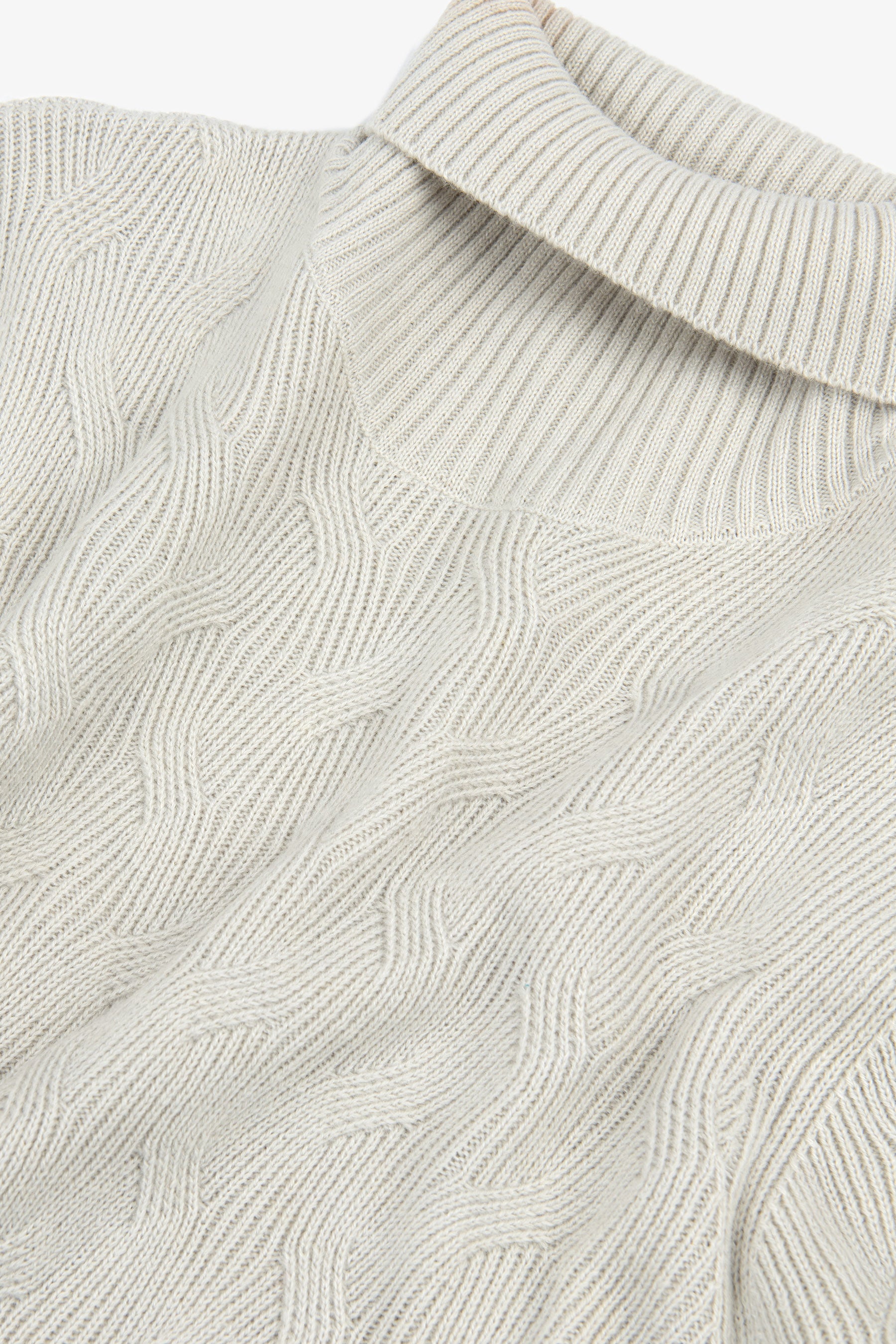 Maglia dolcevita a treccia discontinua ghiaccio-Dan John