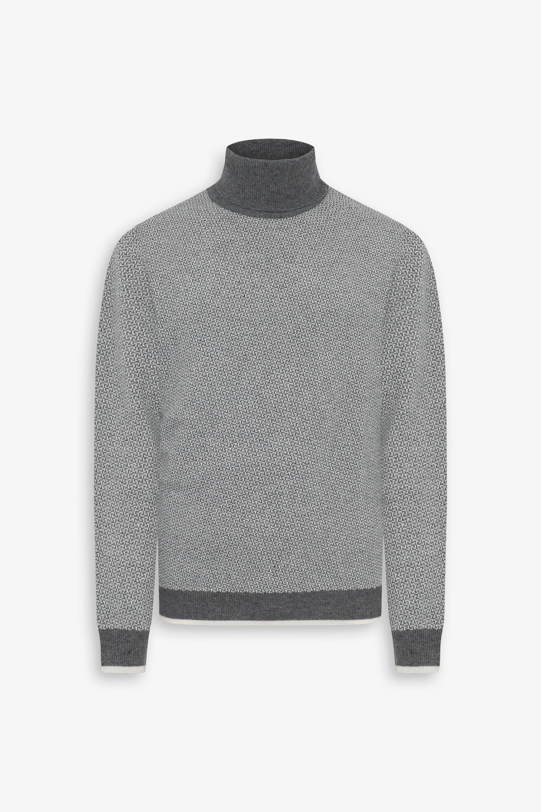 Maglia dolcevita fantasia grigio chiaro-Dan John