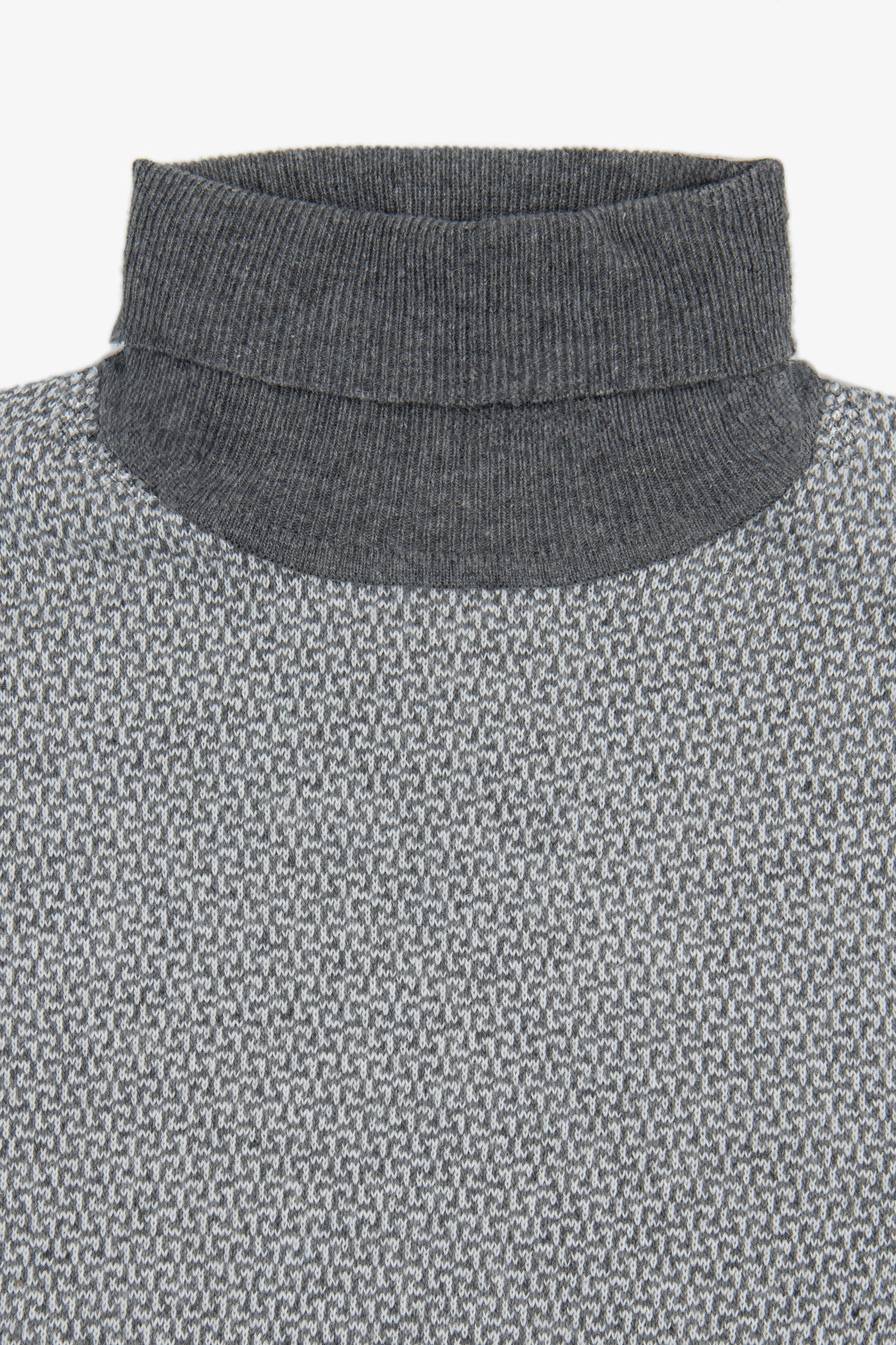 Maglia dolcevita fantasia grigio chiaro-Dan John