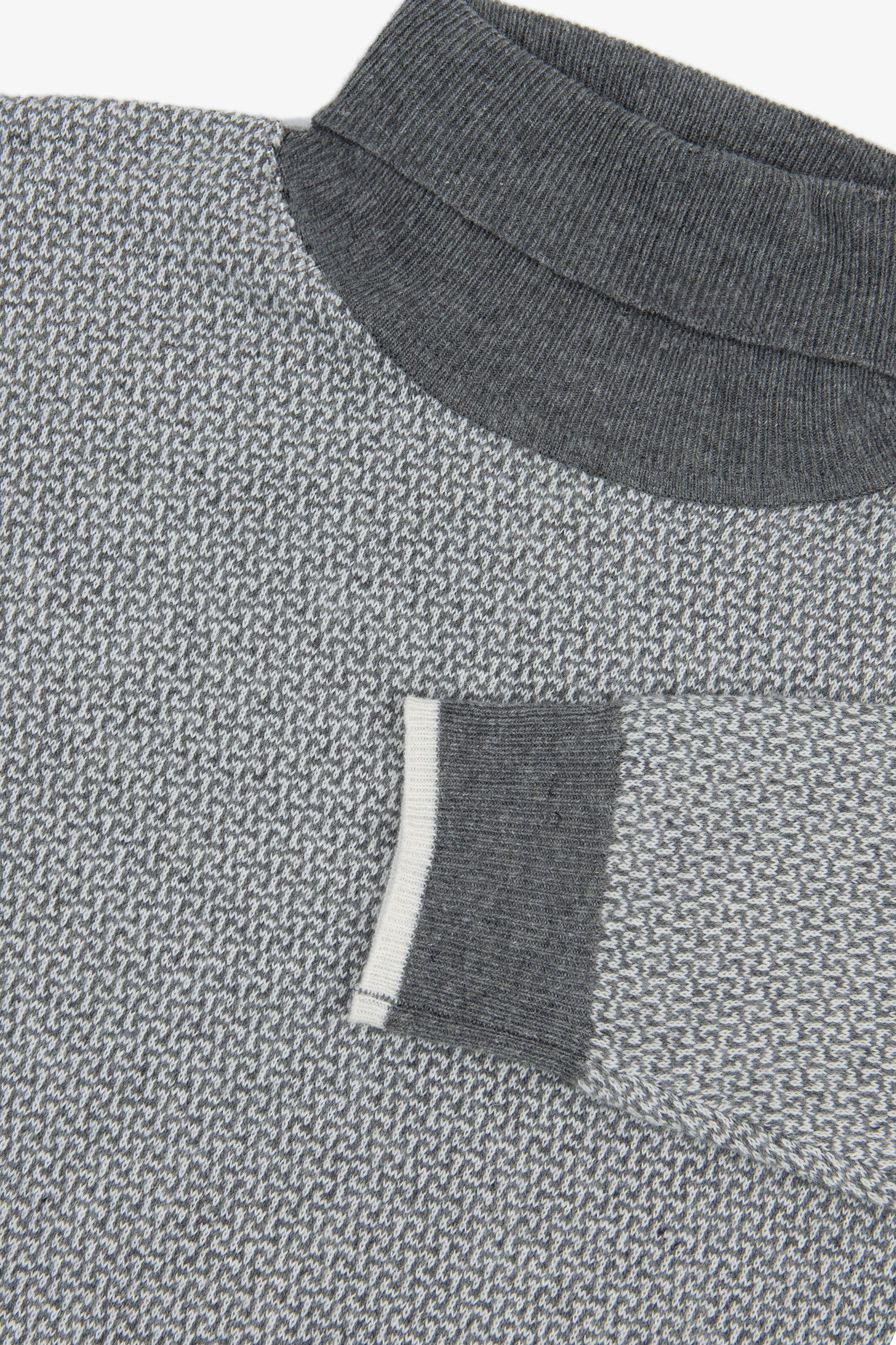 Maglia dolcevita fantasia grigio chiaro-Dan John