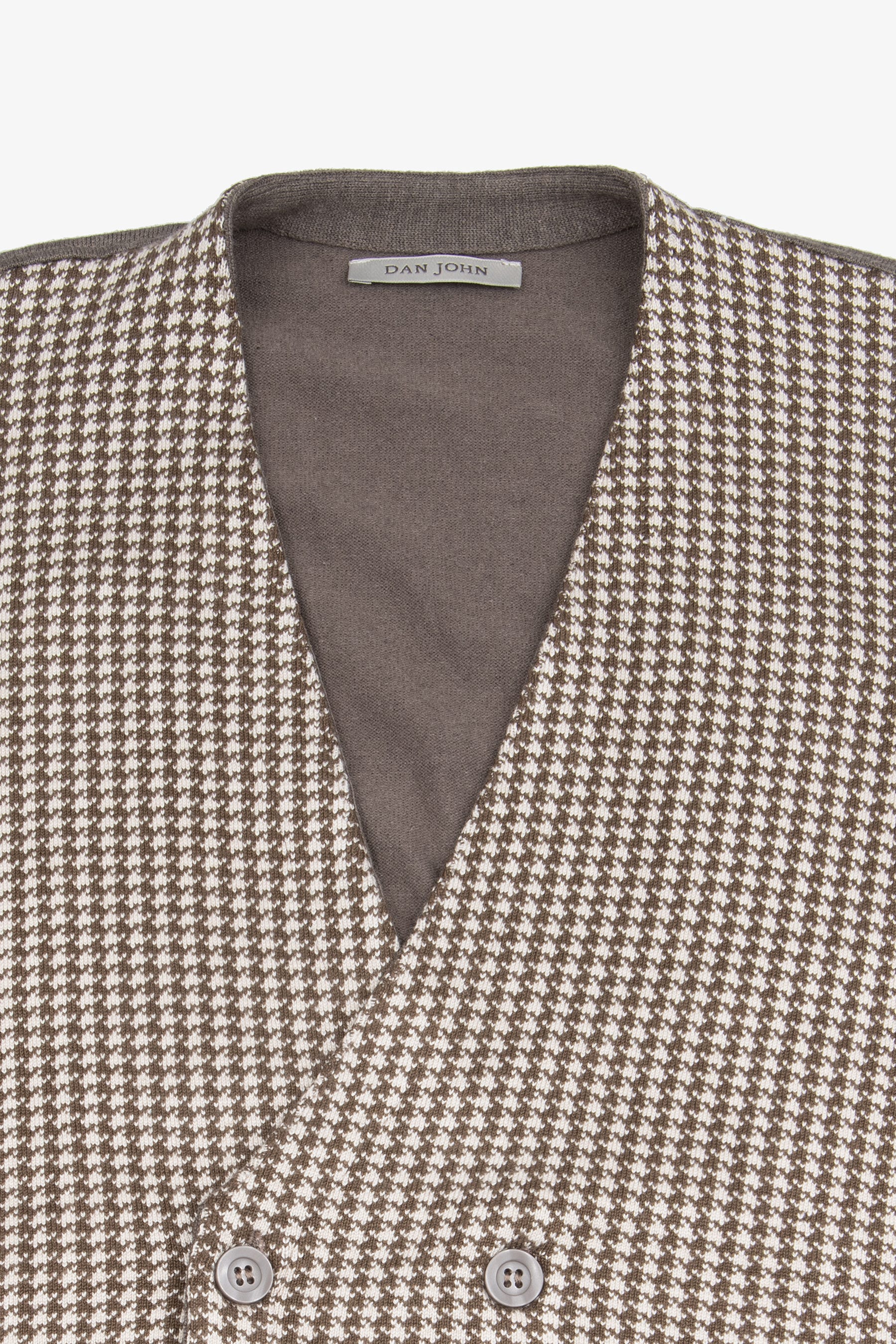 Gilet doppiopetto Pied de Poule tortora-Dan John