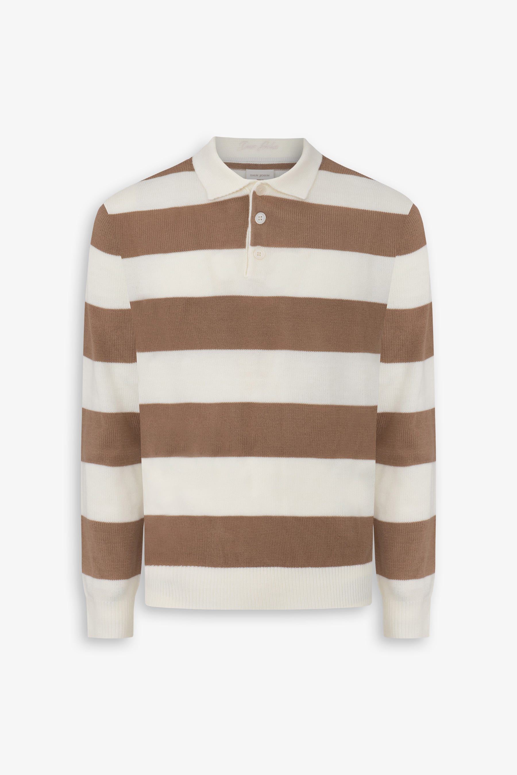 Polo in maglia rigata DNJ panna-Dan John