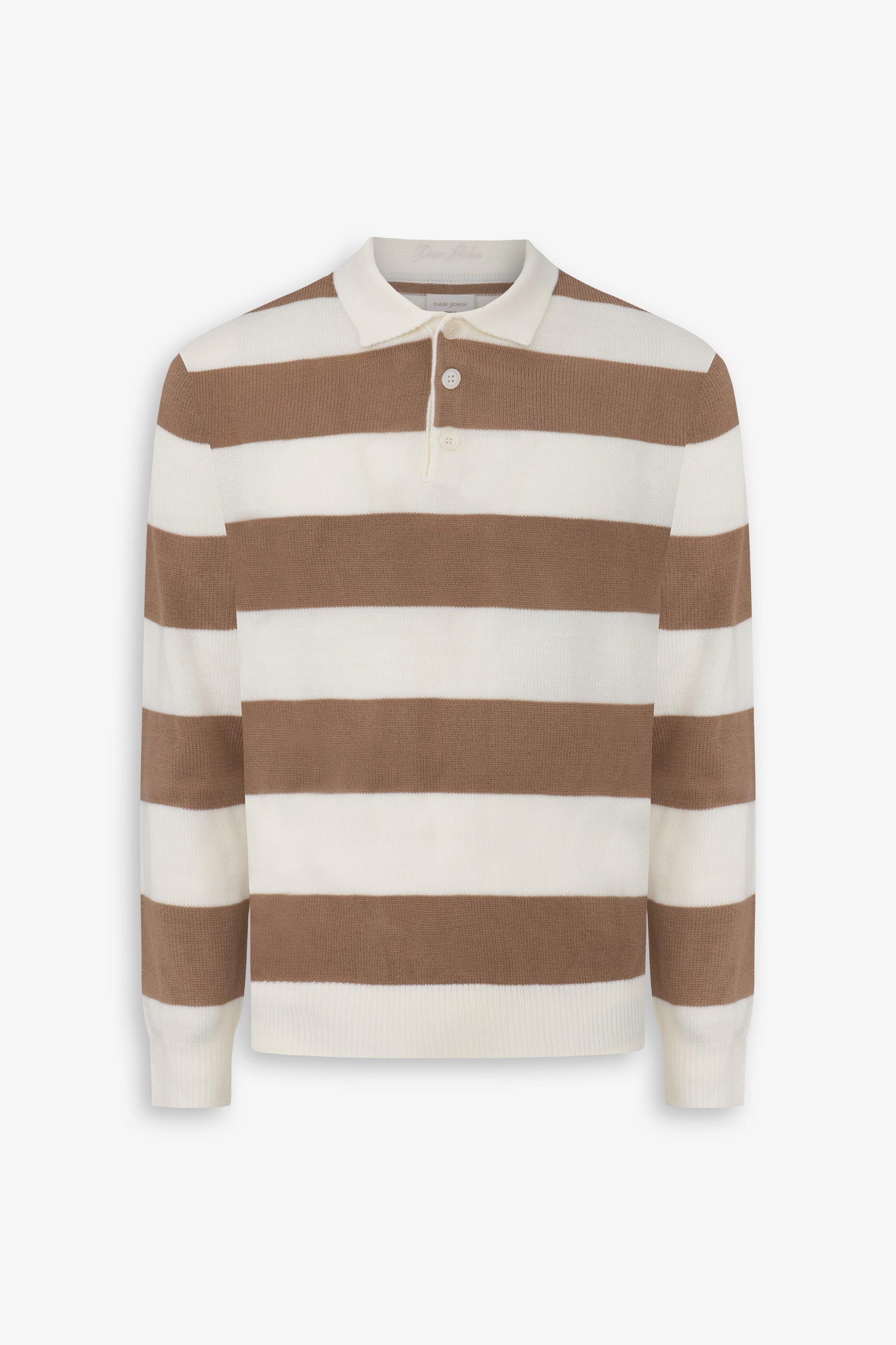 Polo in maglia rigata DNJ panna-Dan John