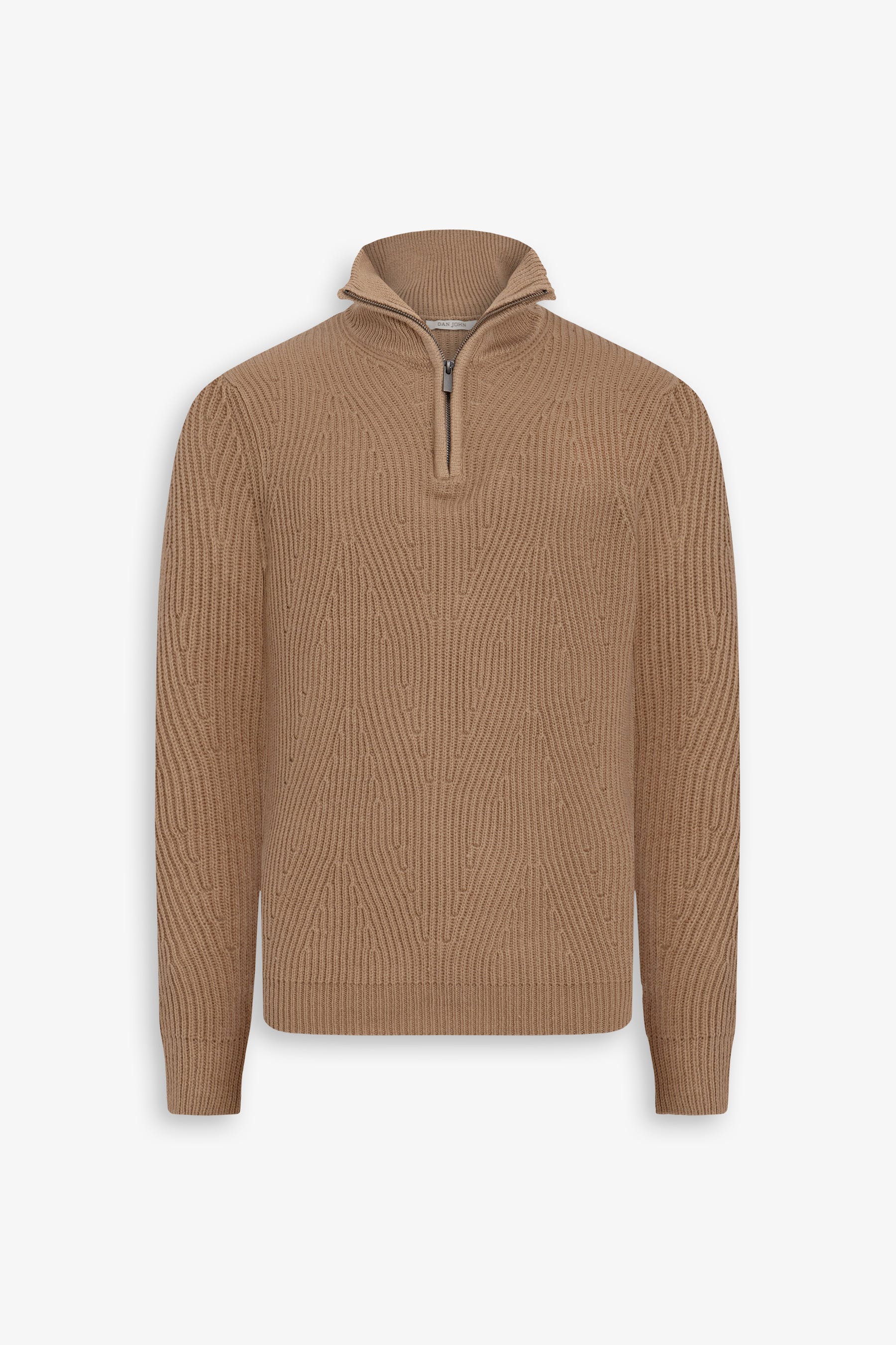 Maglia mezza zip costa inglese cammello-Dan John