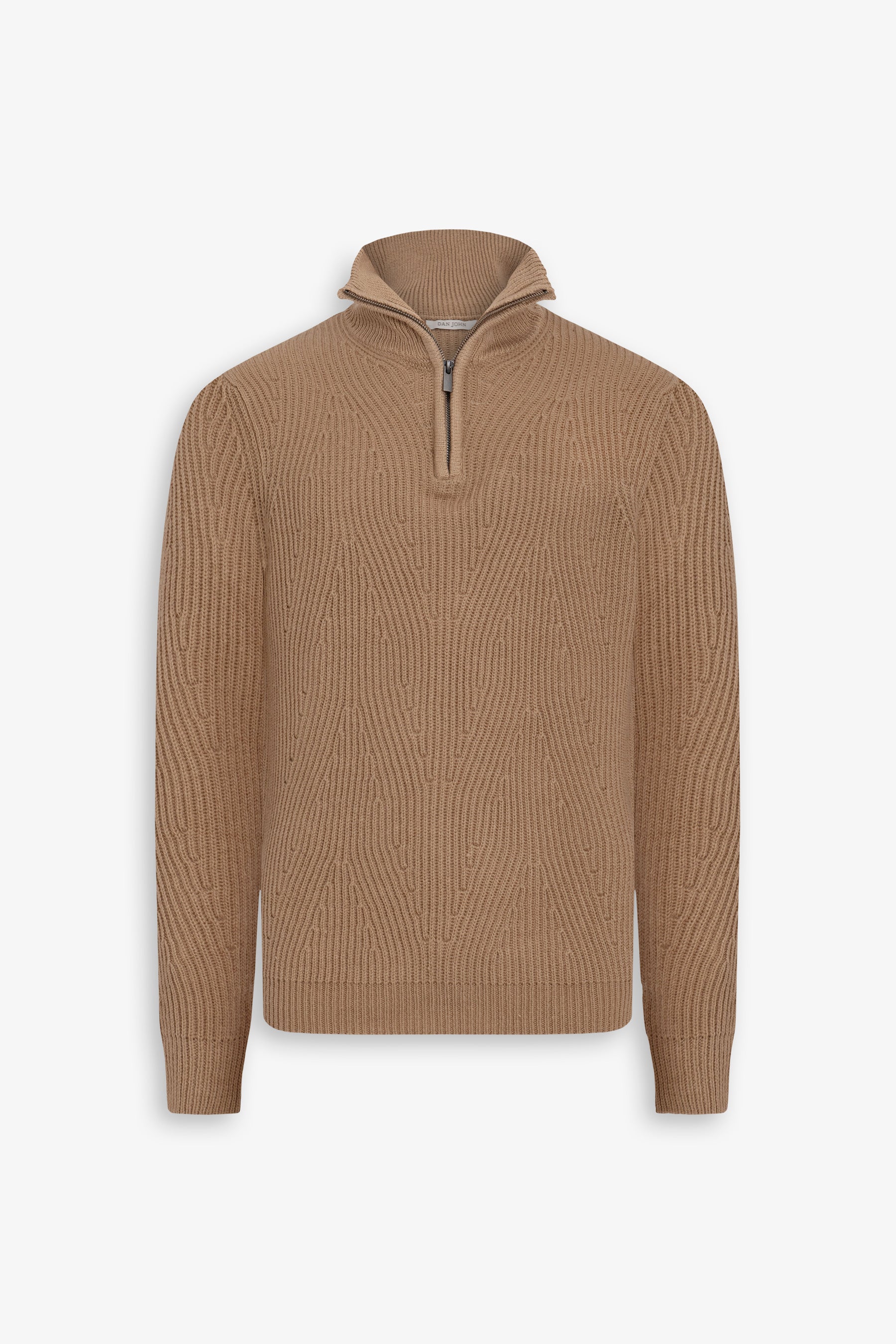 Maglia mezza zip costa inglese cammello-Dan John