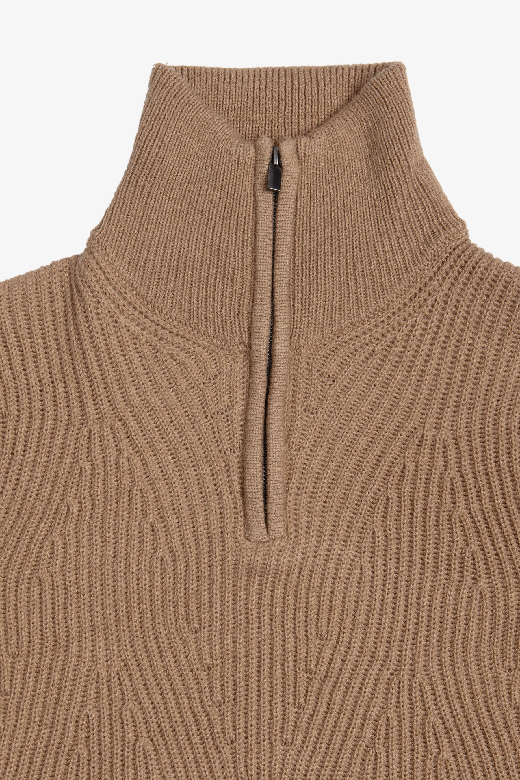 Maglia mezza zip costa inglese cammello-Dan John