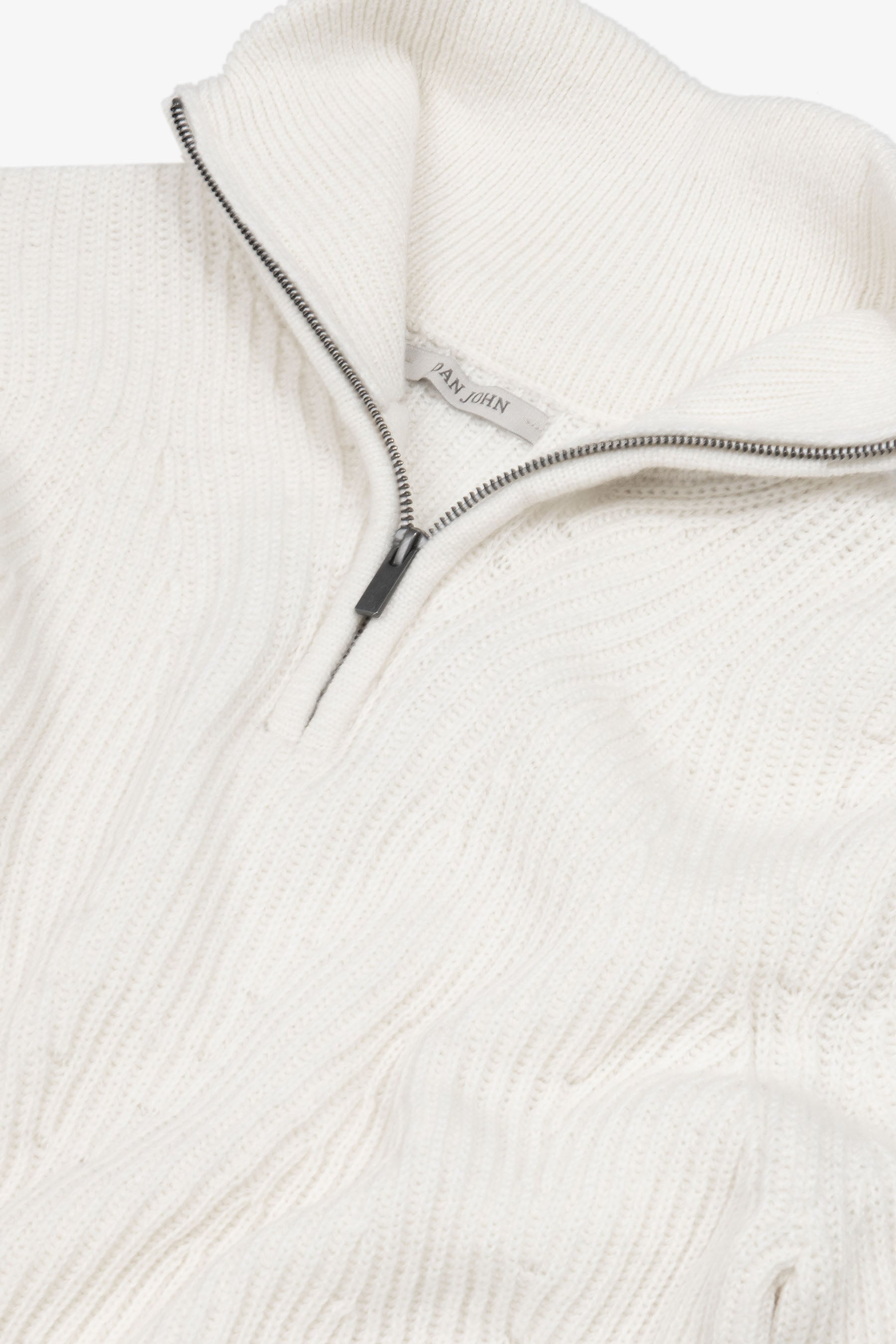 Maglia mezza zip costa inglese panna-Dan John