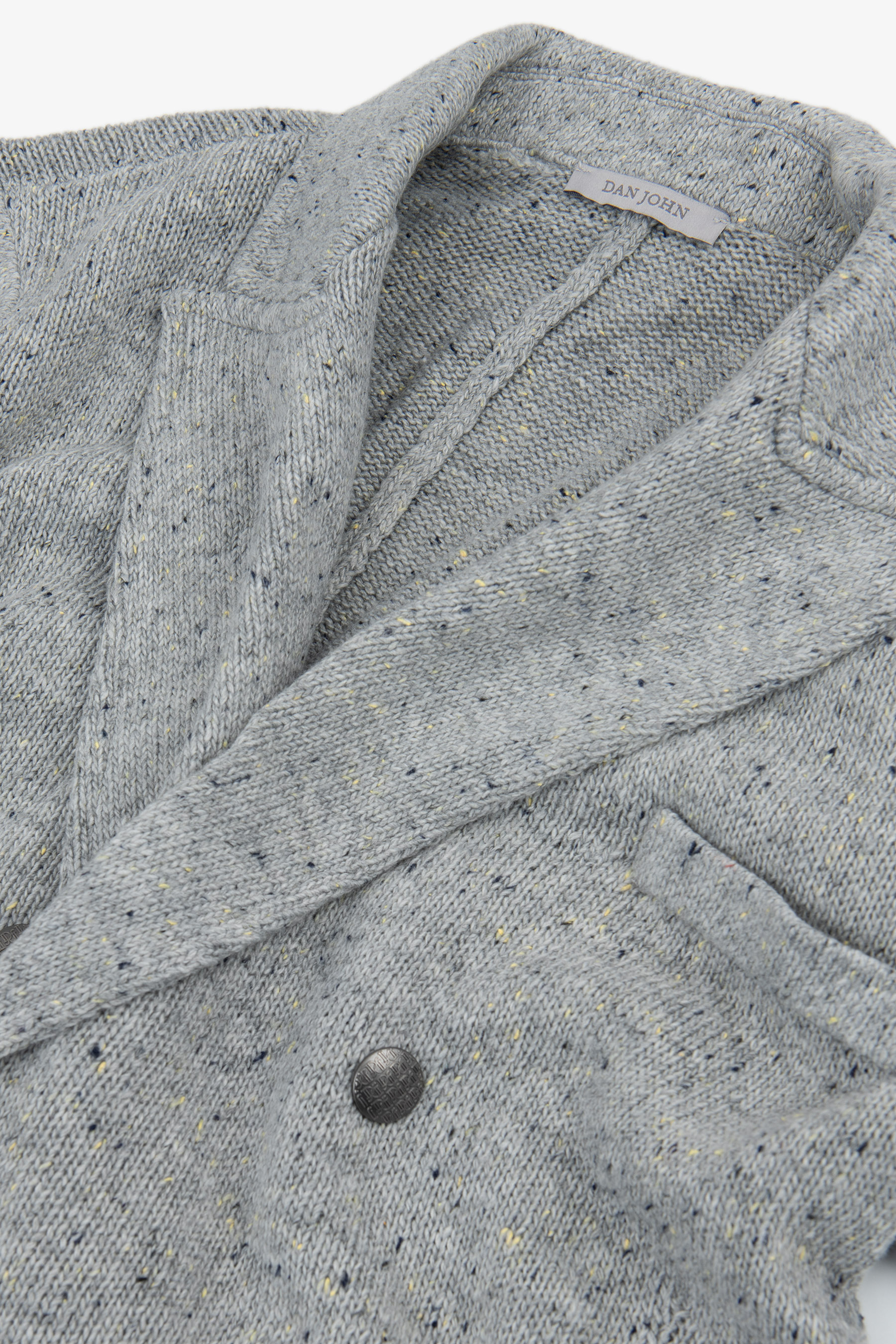 Giacca in maglia doppiopetto grigio chiaro-Dan John