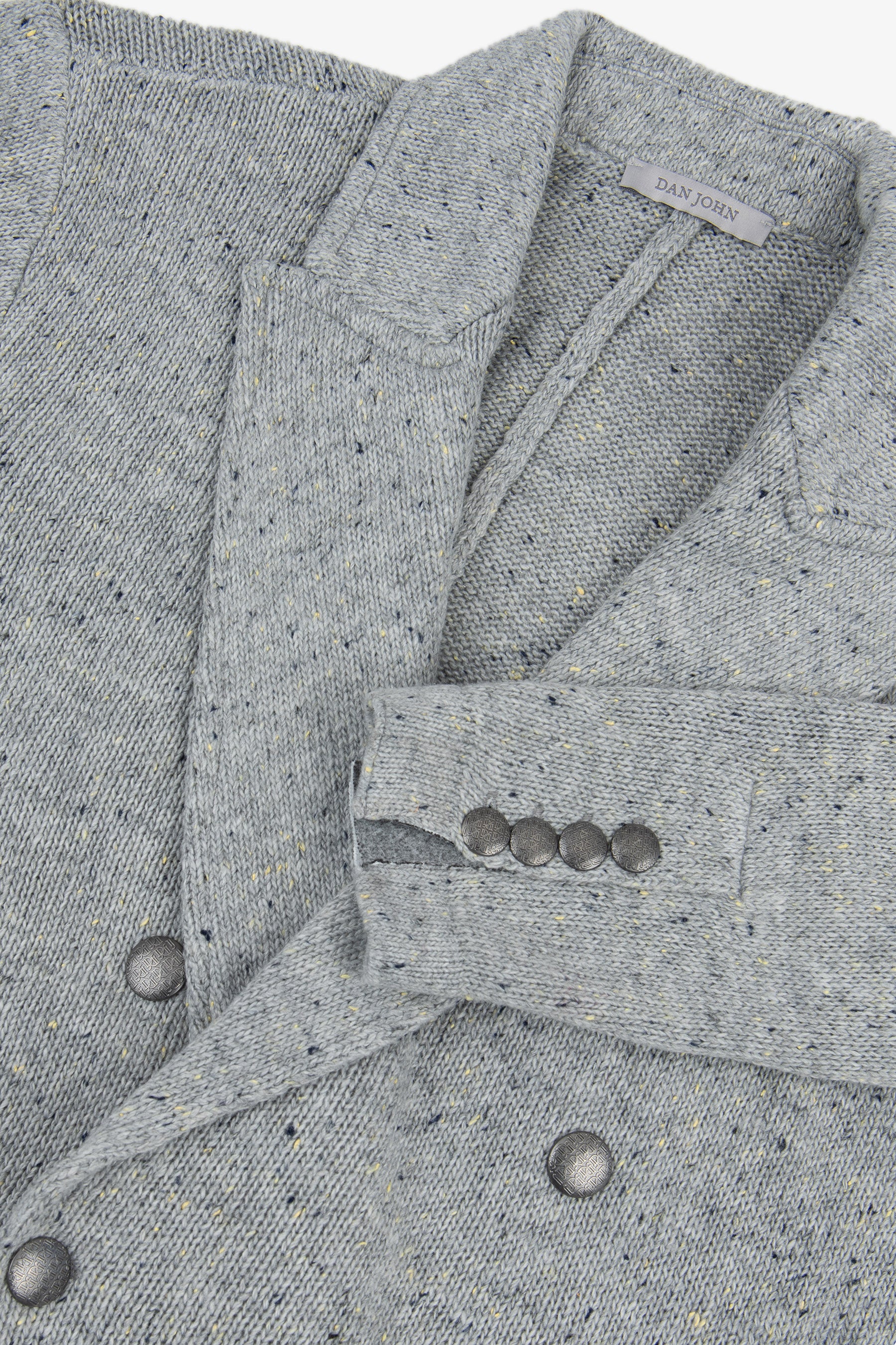 Giacca in maglia doppiopetto grigio chiaro-Dan John