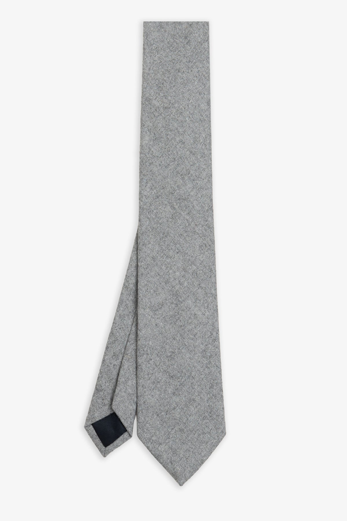 Corbata jaspeada de color liso gris