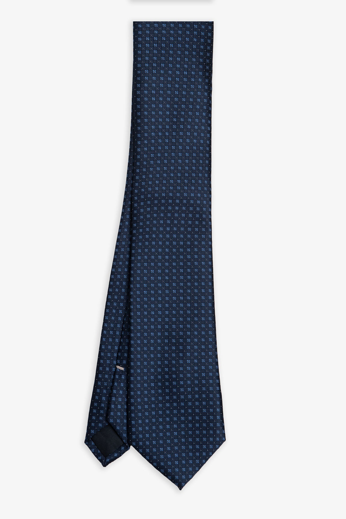 Cravatta jacquard micro fiore blu