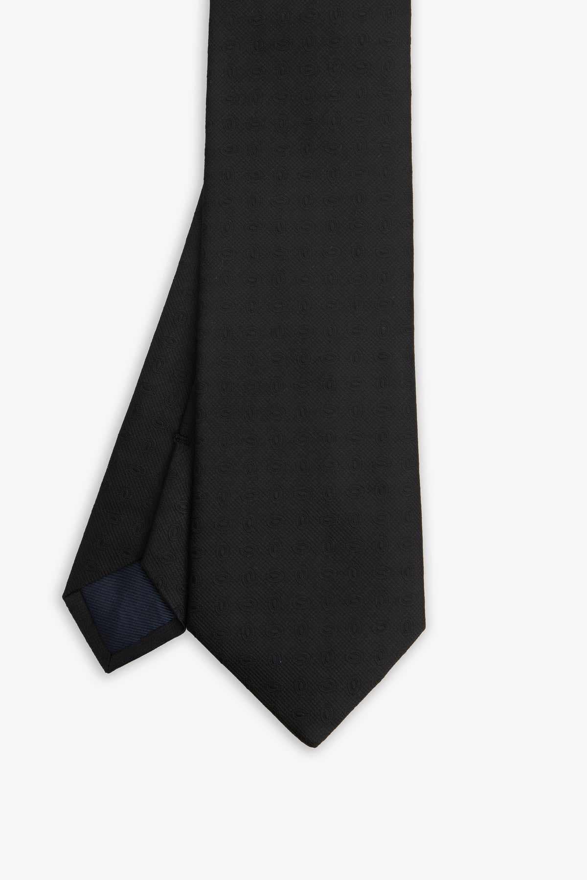 Corbata de jacquard con micro círculos azul