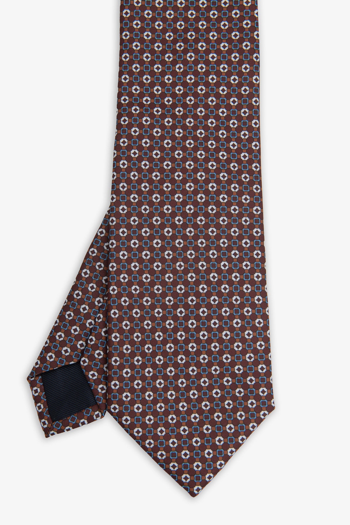 Cravate brun foncé à micro motif