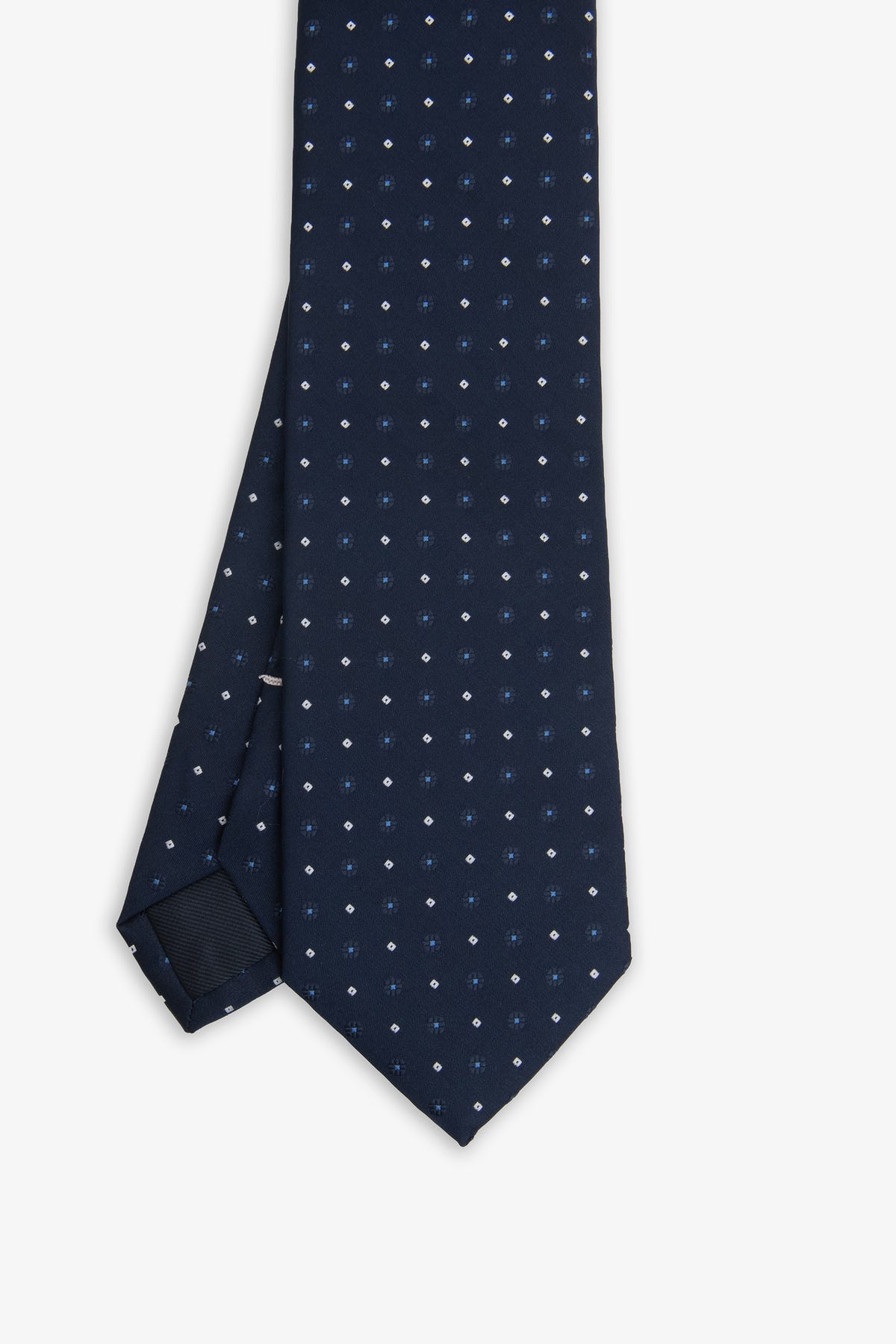 Cravatta jacquard micro fantasia blu
