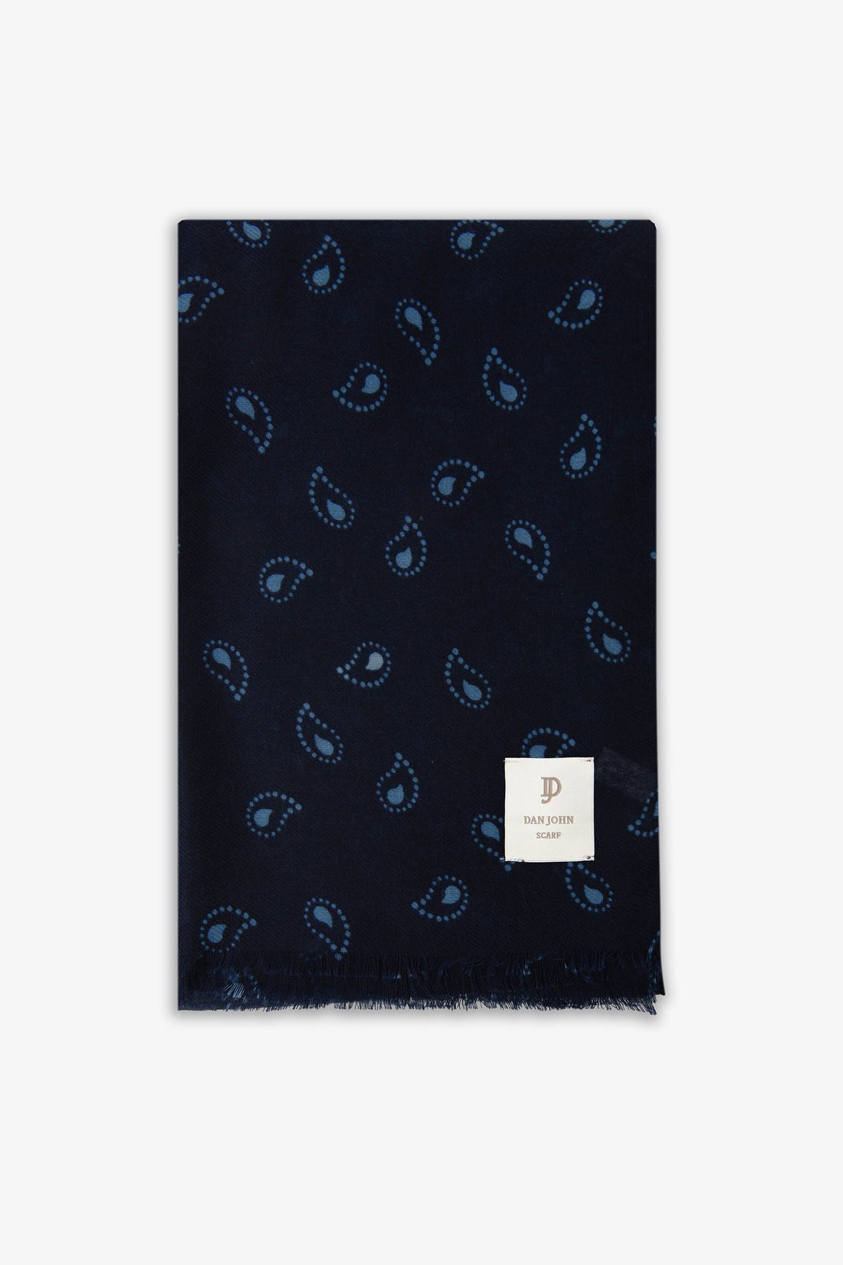Pashmina disegno cashmere blu