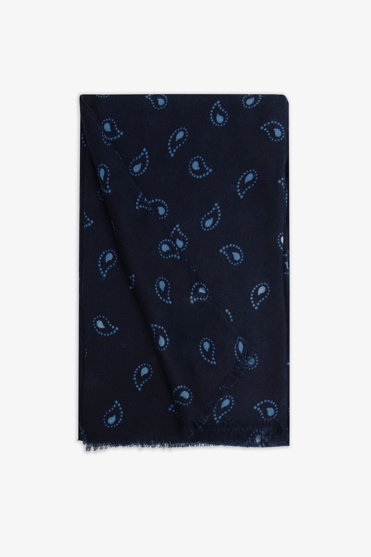 Pashmina disegno cashmere blu