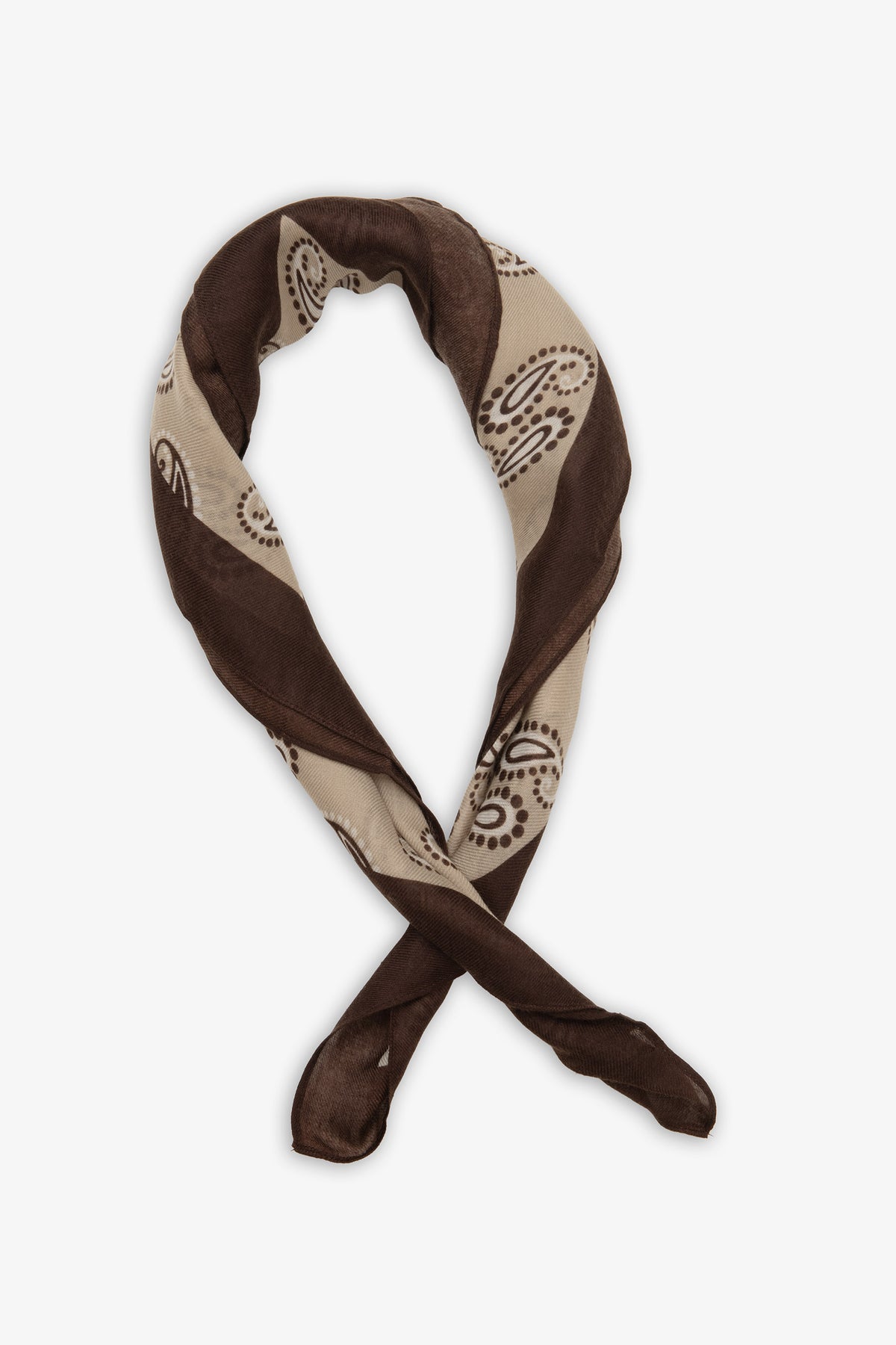 Foulard disegno cashmere moro