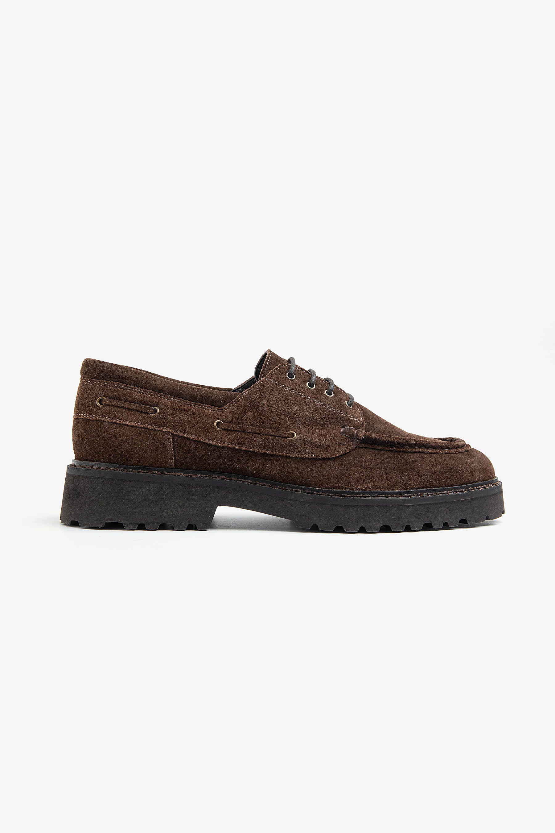 Scarpa da barca in suede cognac-Dan John