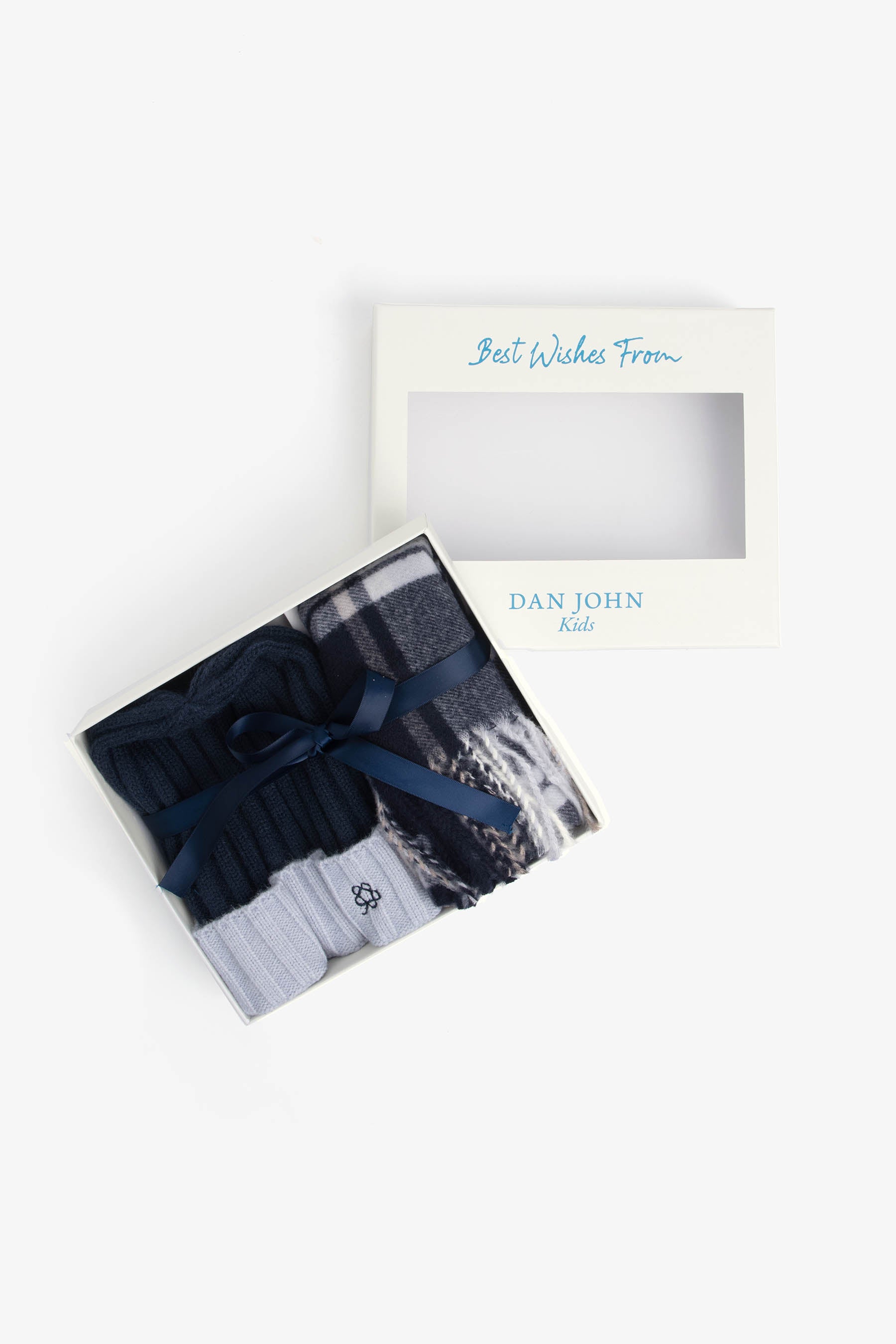 Kit sciarpa e cappello beanie bicolore blu Kids