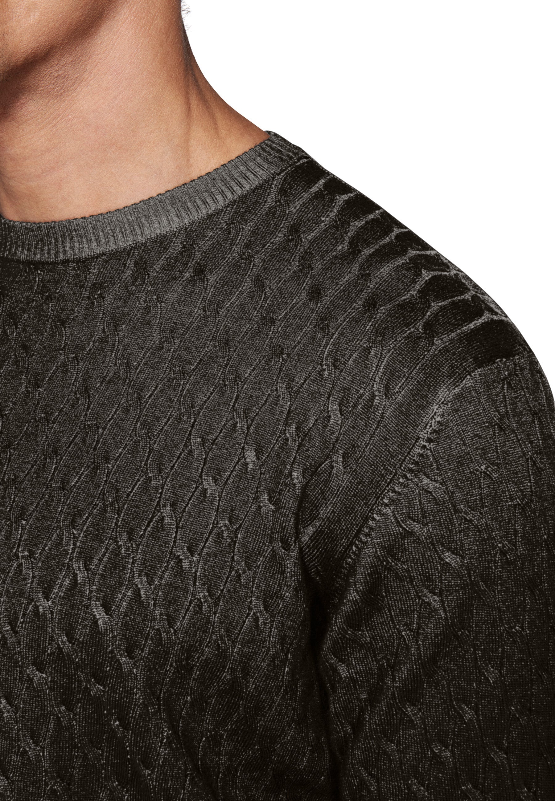Maglia girocollo treccia moro