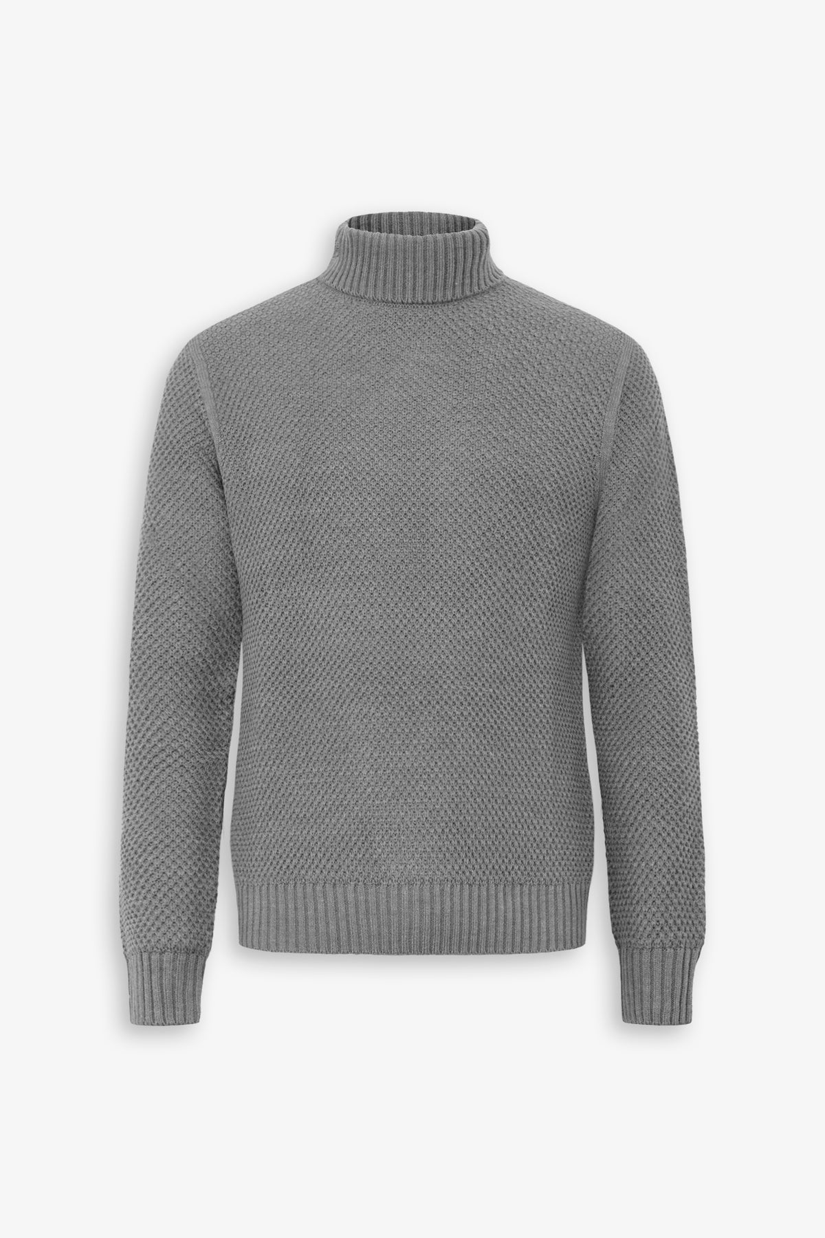 Maglia dolcevita punto canestro grigia