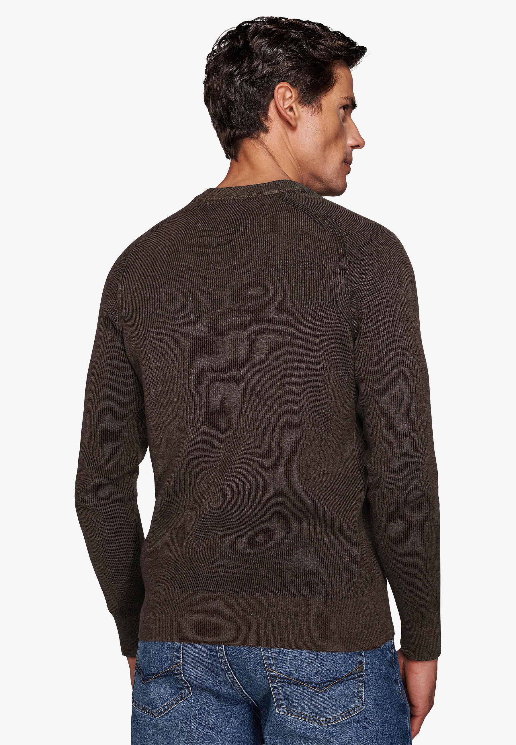 Maglia girocollo costina vanisè moro