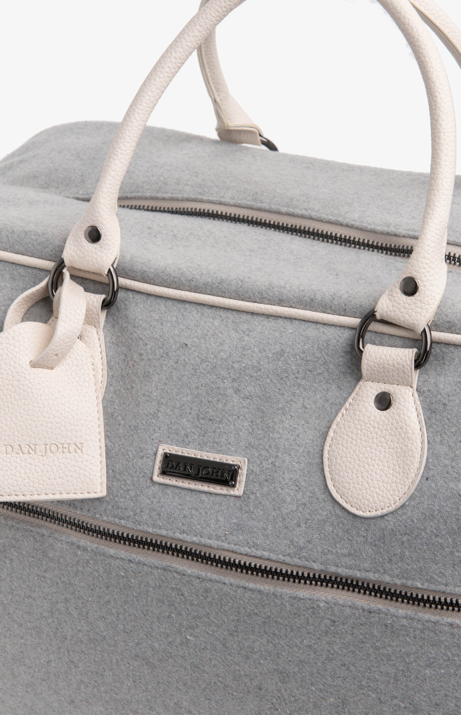 Borsone effetto flanella grigio