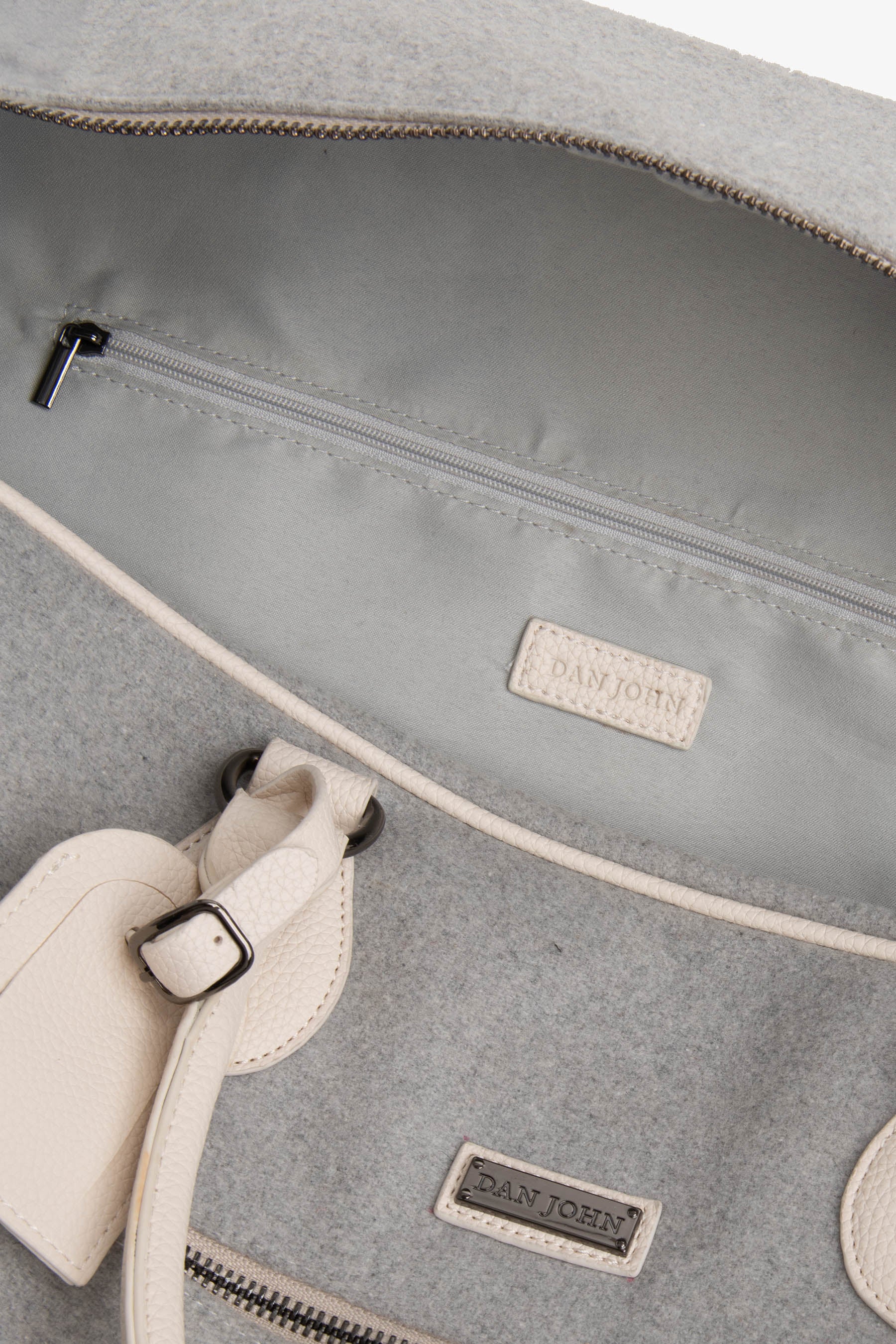 Borsone effetto flanella grigio