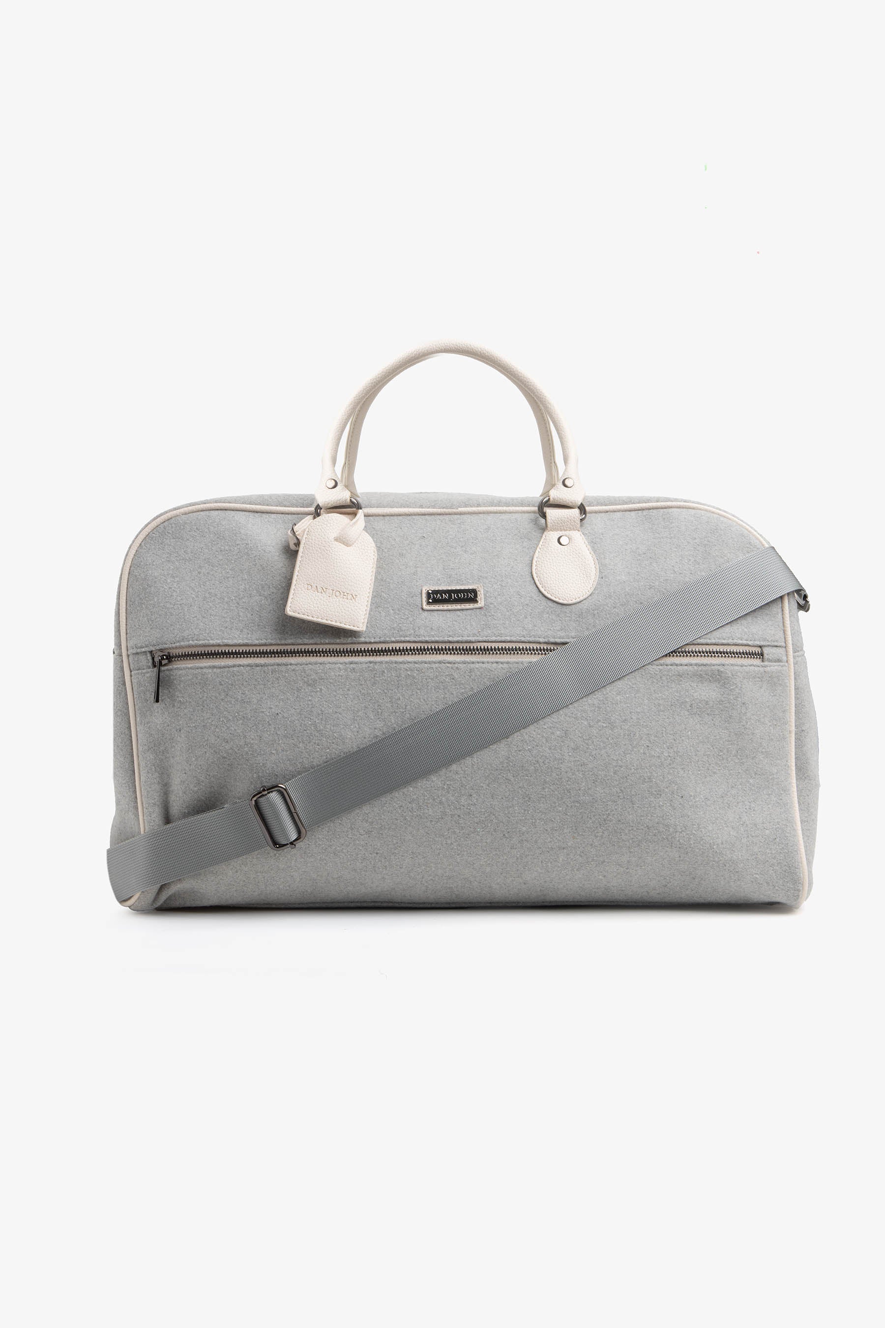 Gray flannel effect duffel bag
