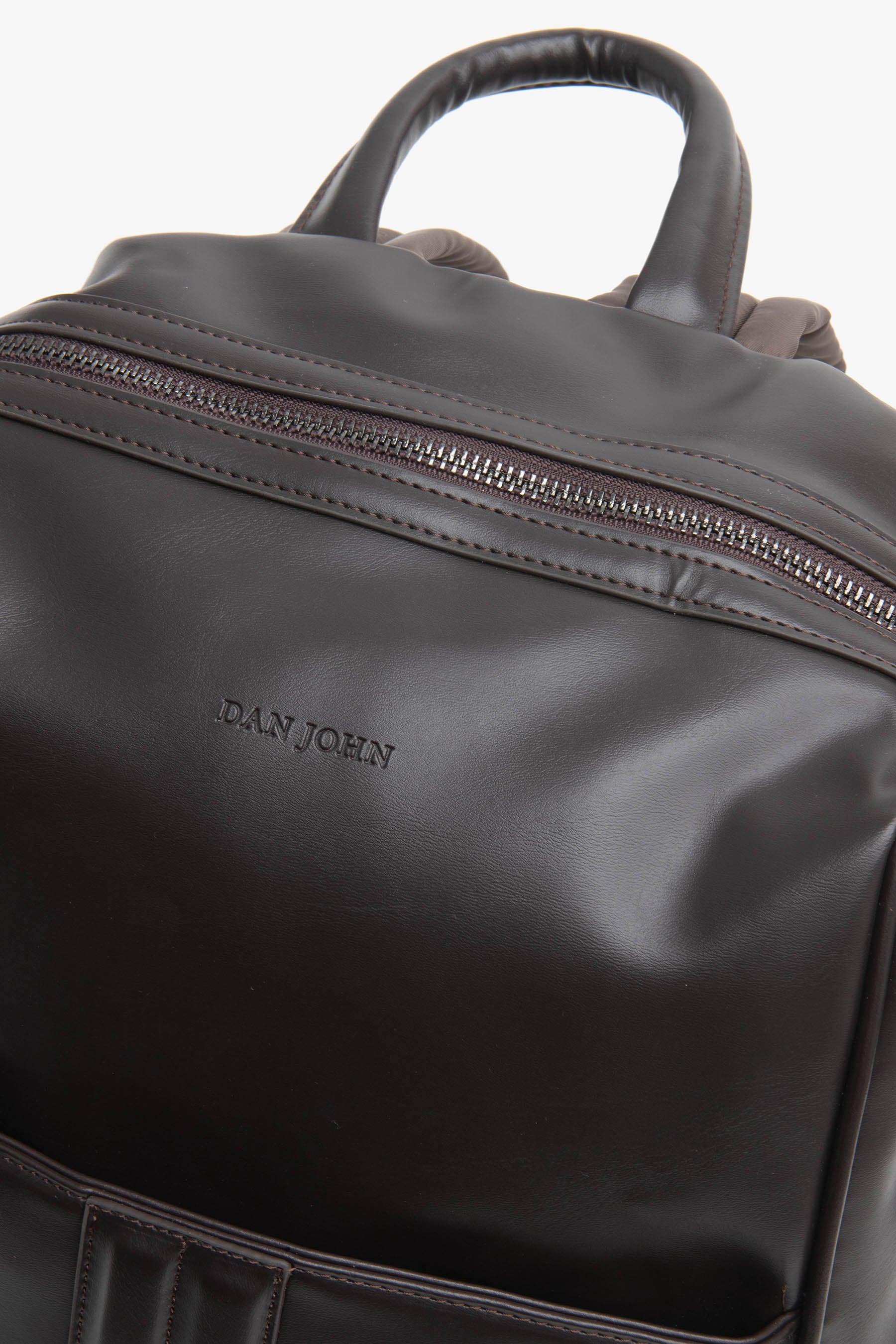 Dark brown leatherette backpack
