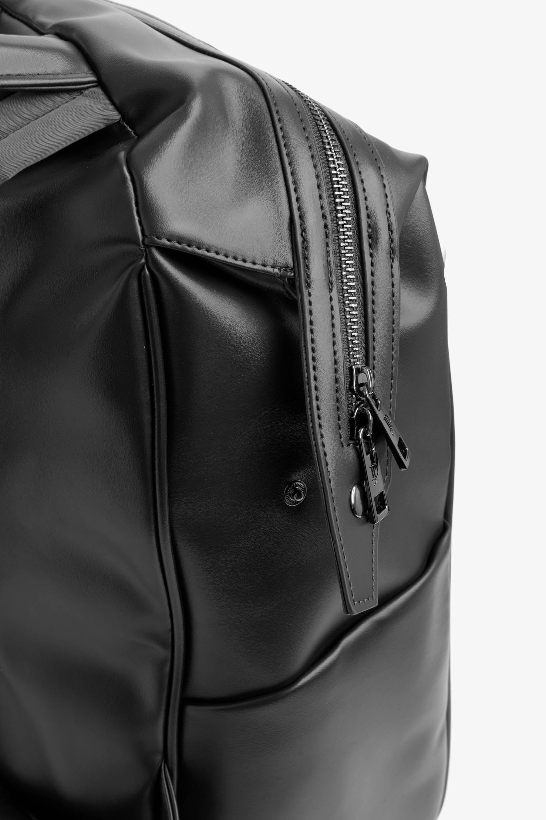 Black leatherette backpack
