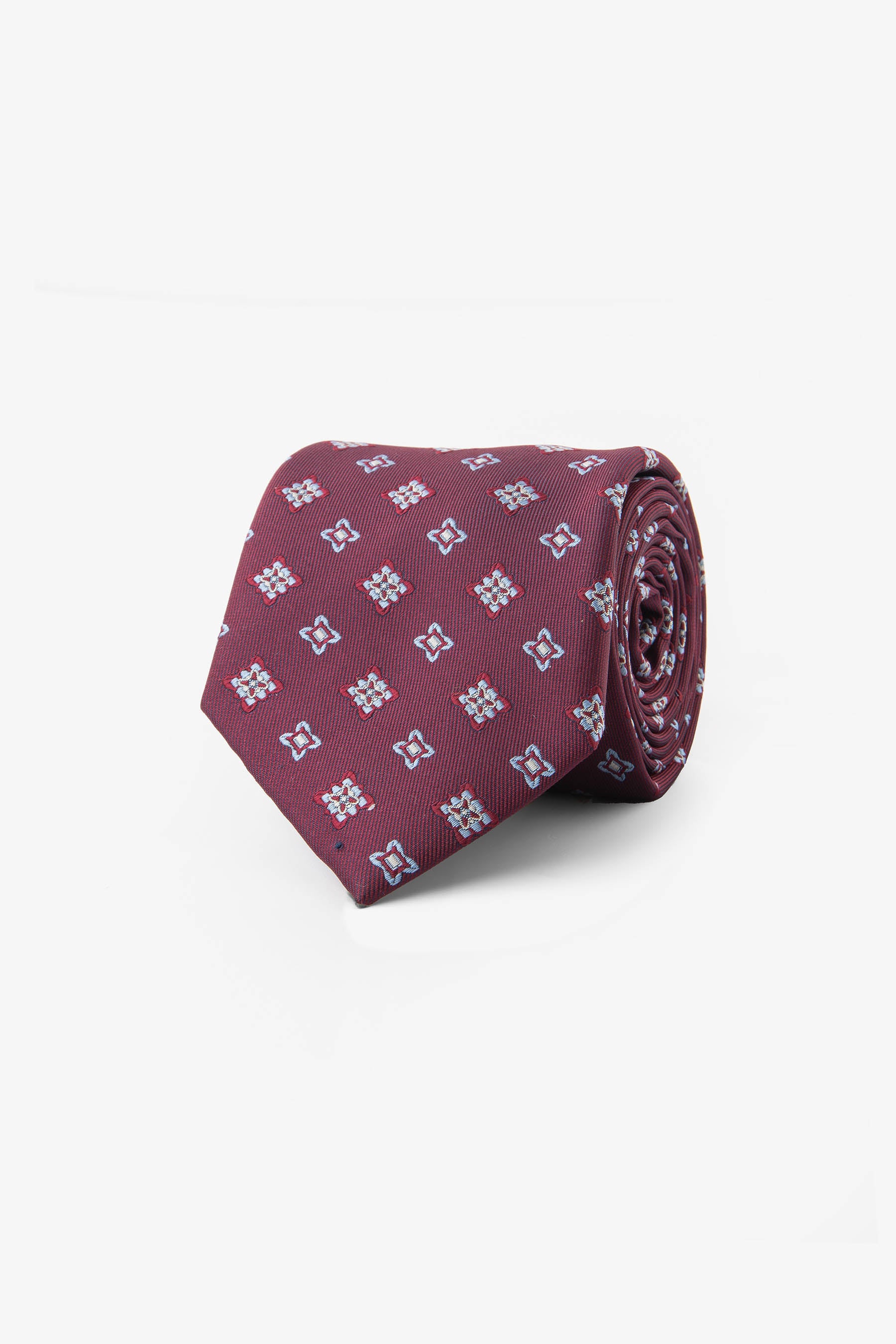 Burgundy micro pattern jacquard tie