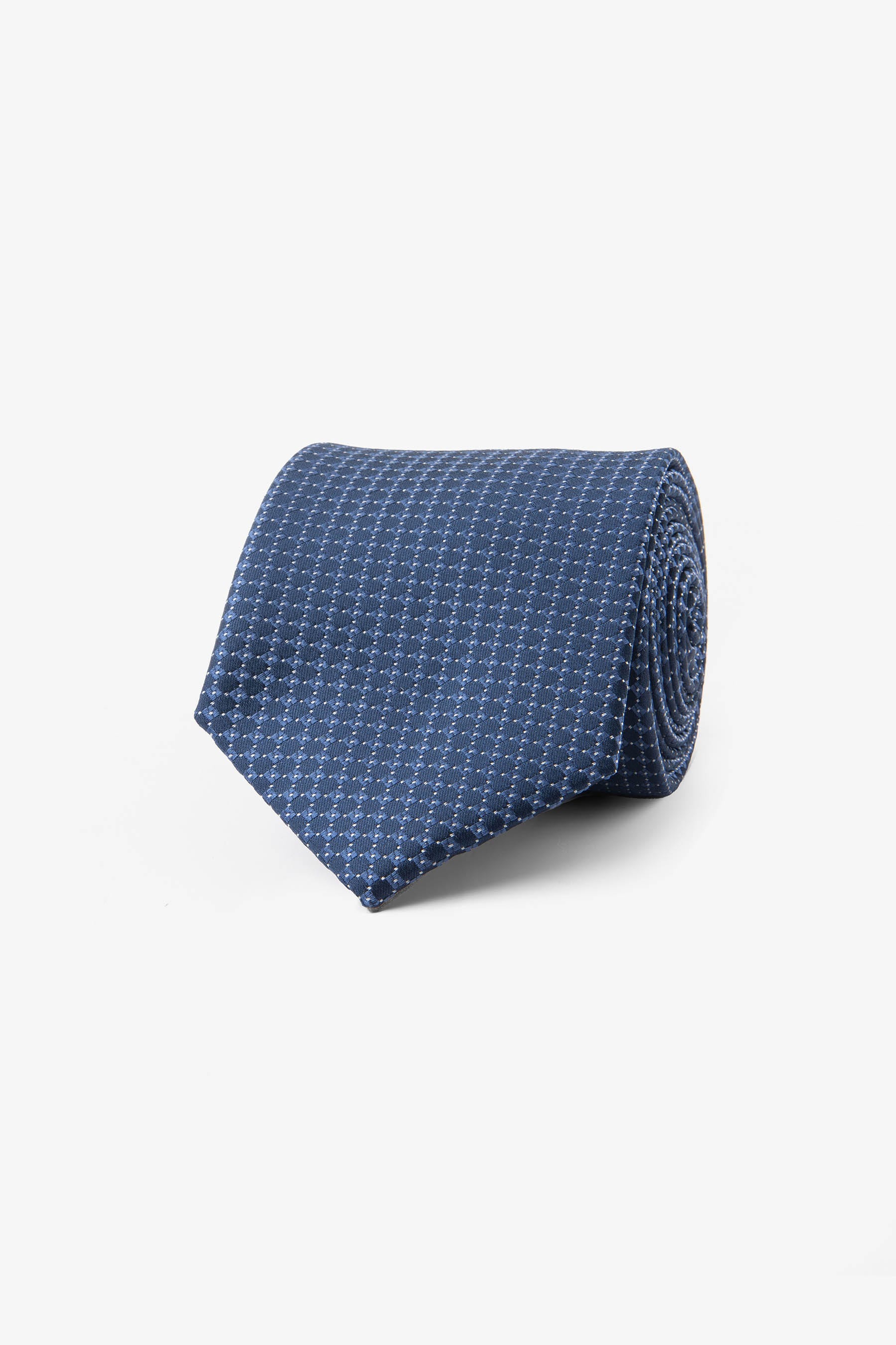 Cravatta jacquard micro fantasia blu-Dan John
