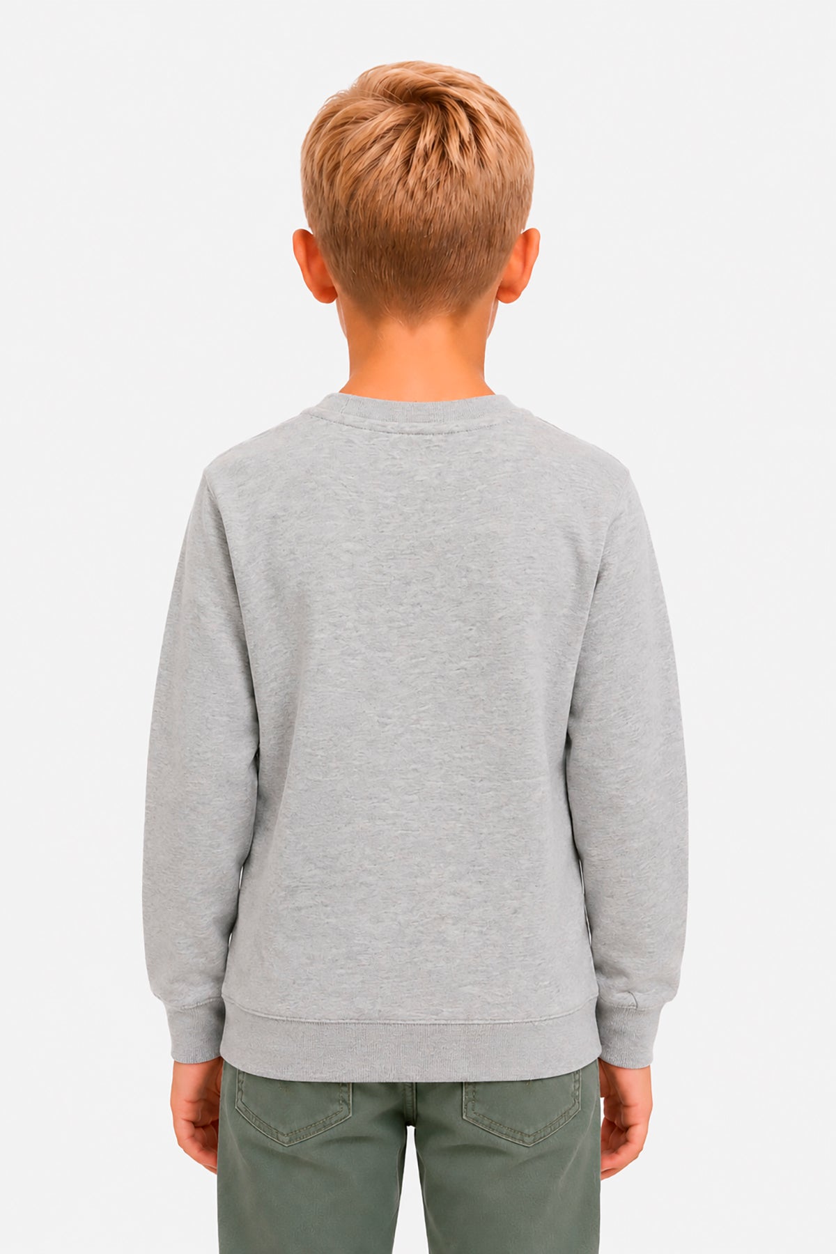 Felpa girocollo basic grigio chiaro Kids